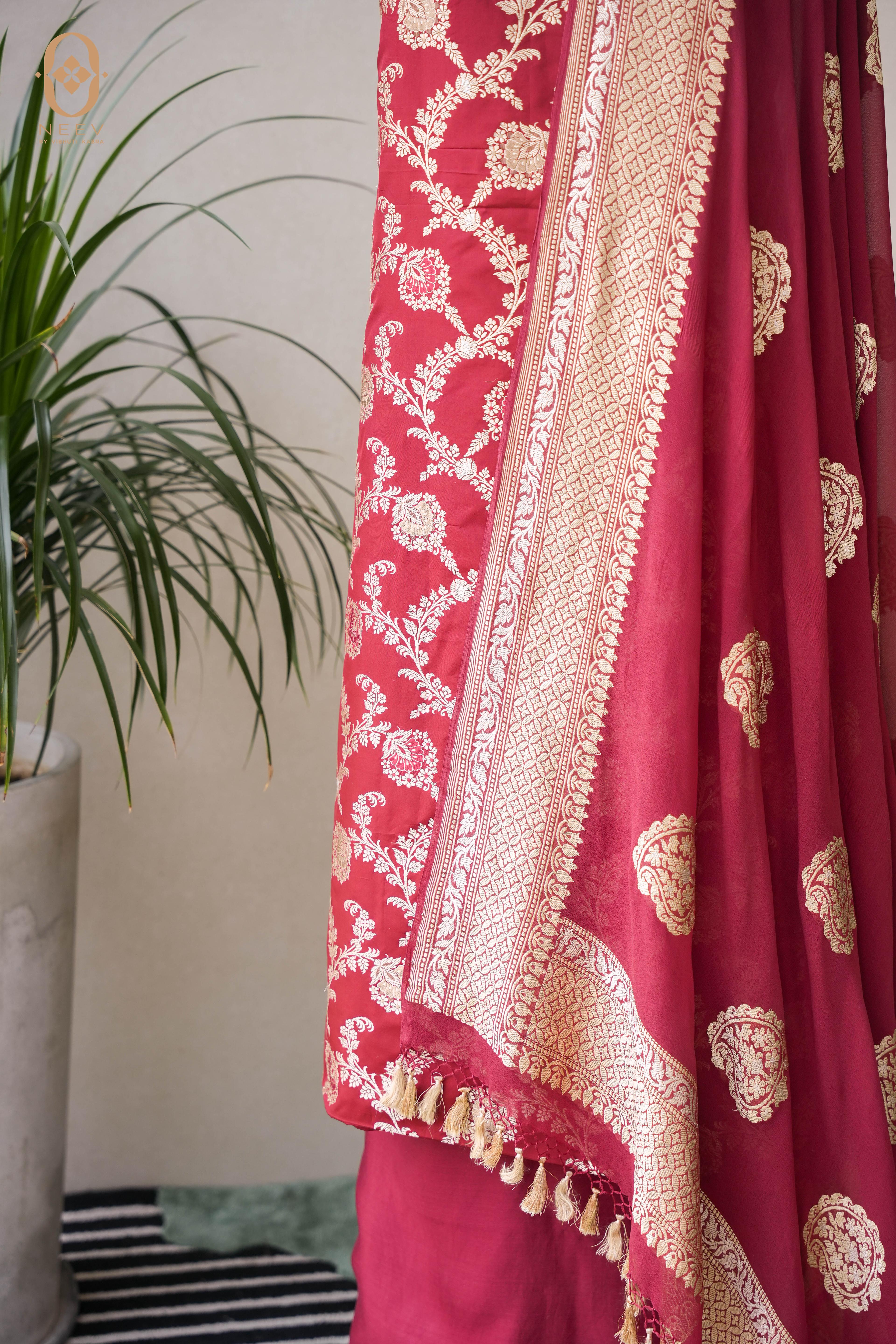 Meenakari Katan Silk Suit Set