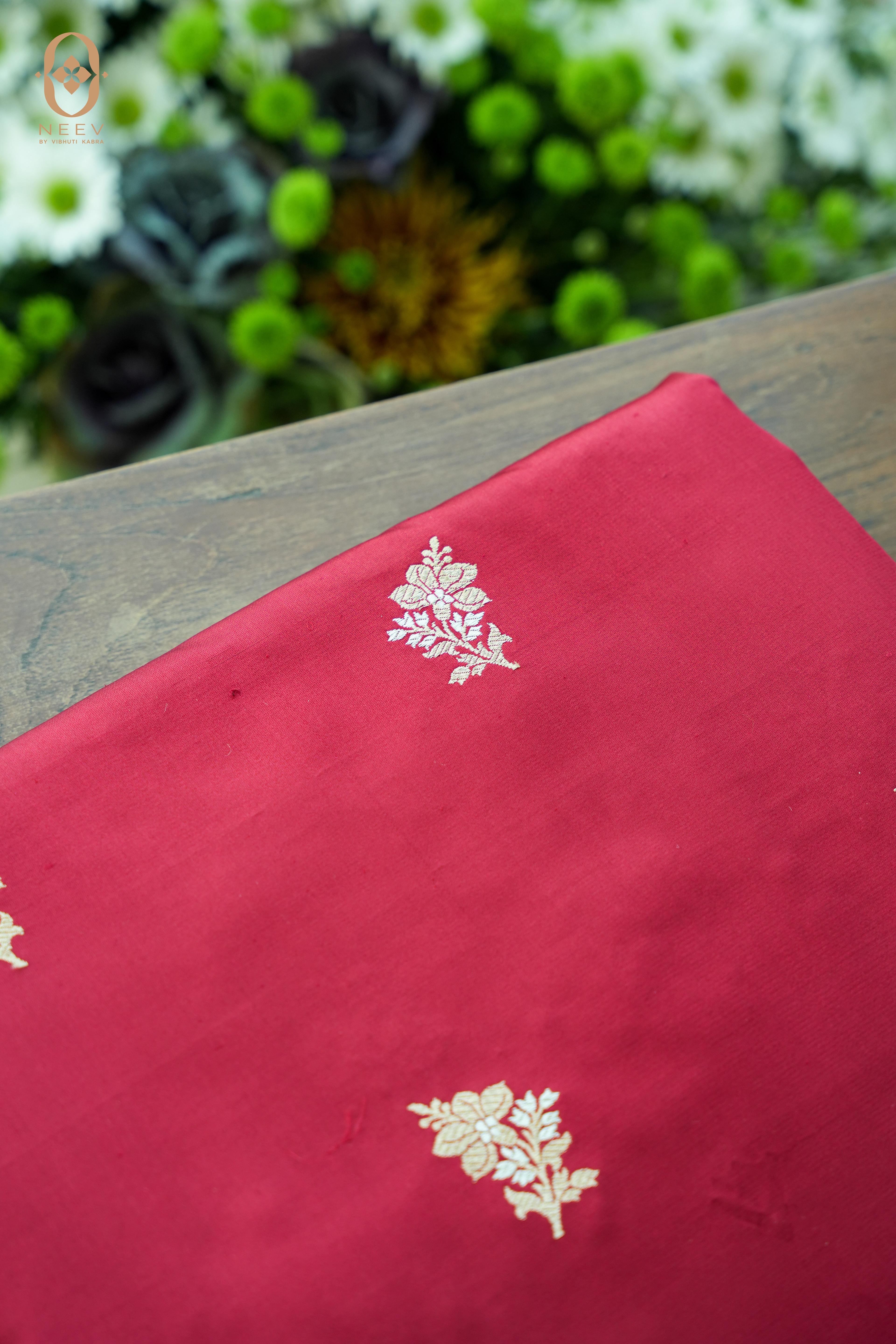 Satin Silk Boota Fabric