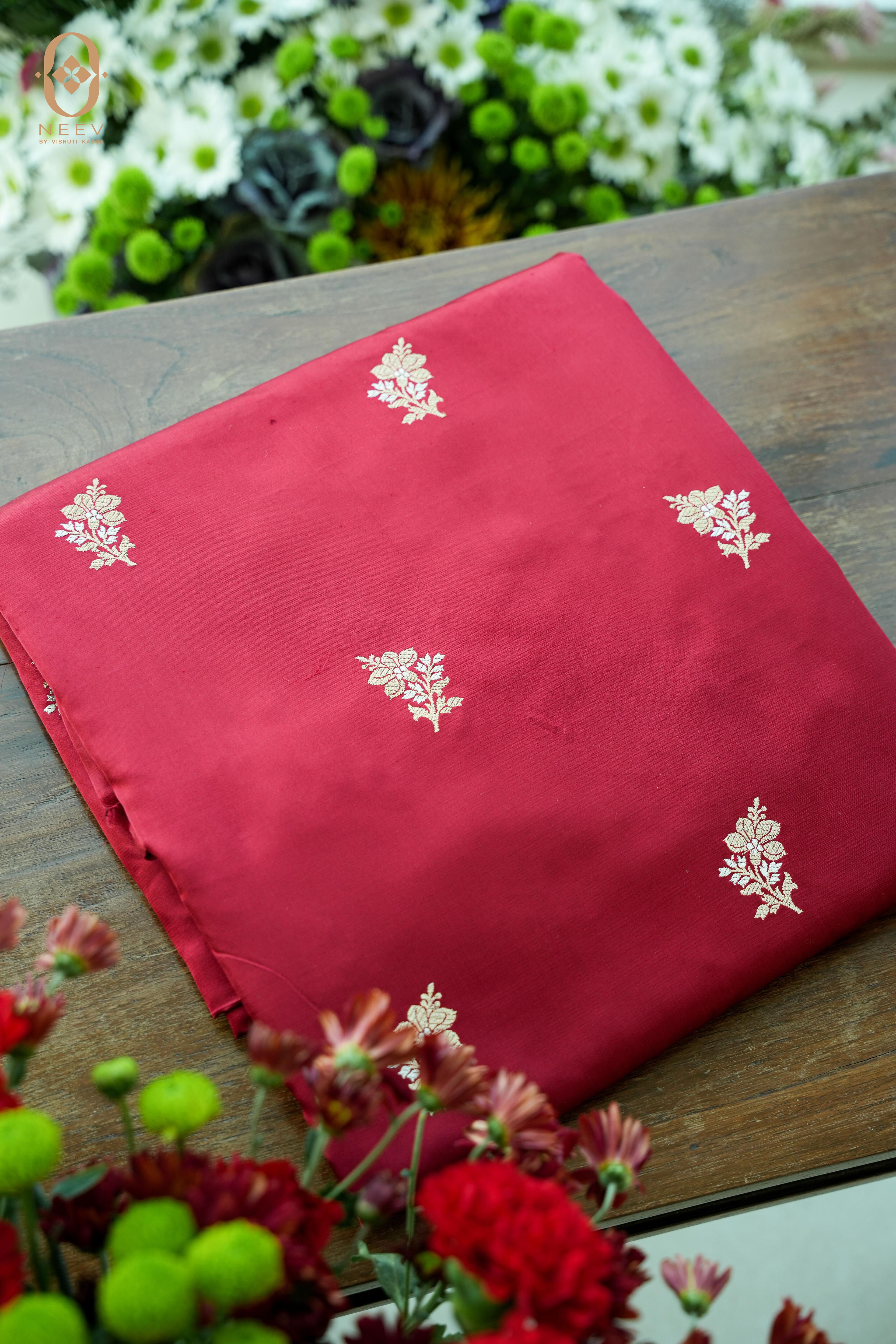 Satin Silk Boota Fabric