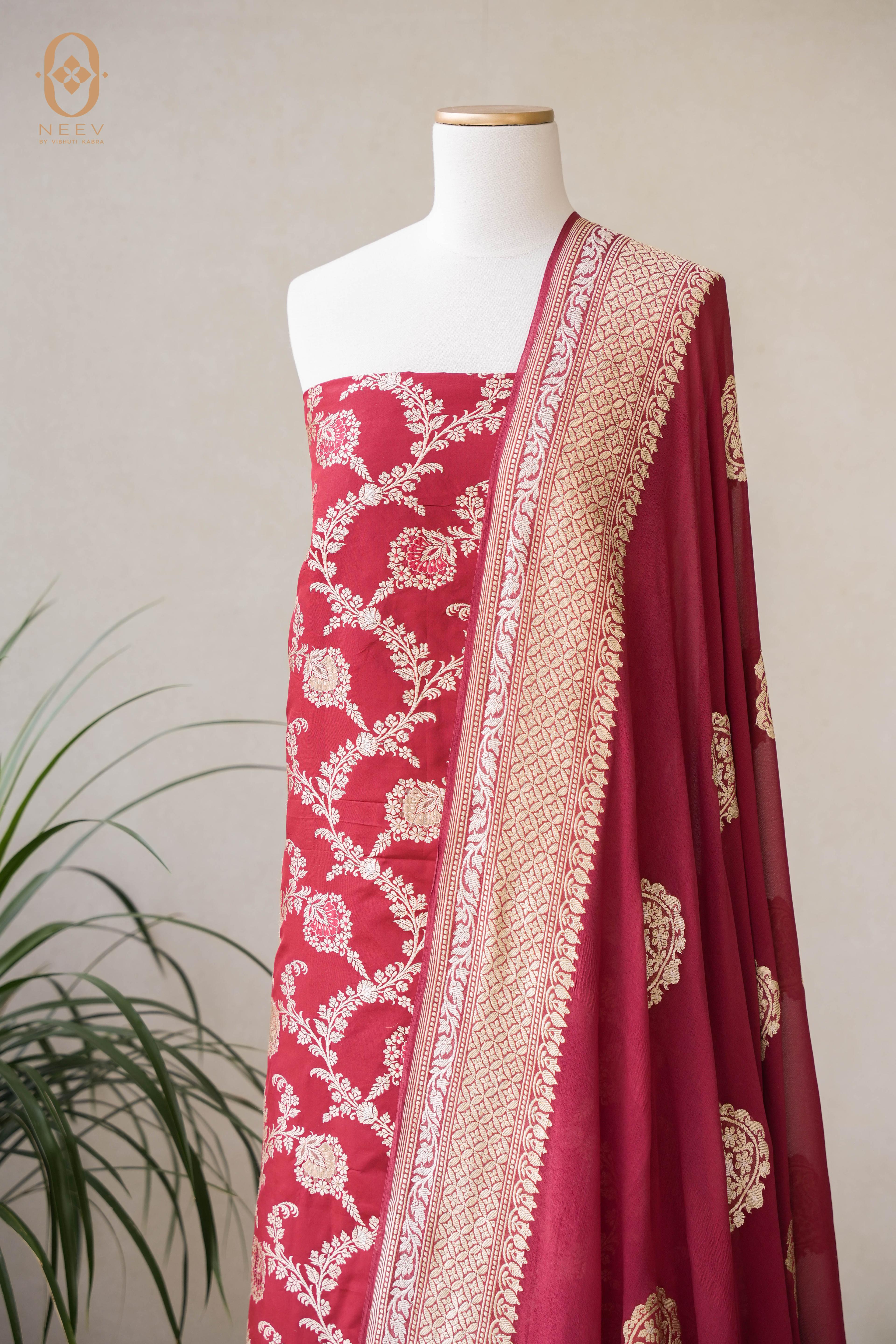 Meenakari Katan Silk Suit Set