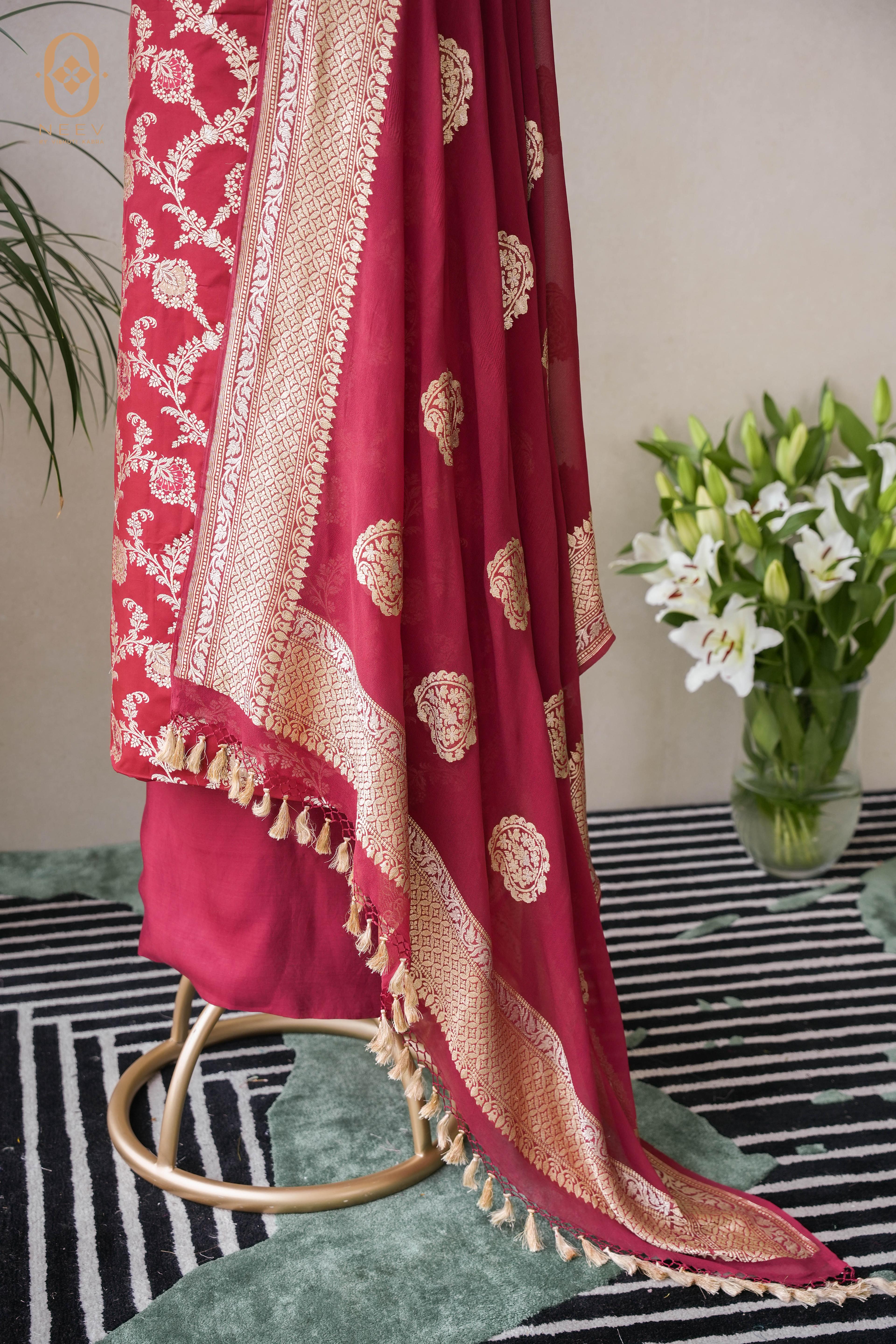 Meenakari Katan Silk Suit Set