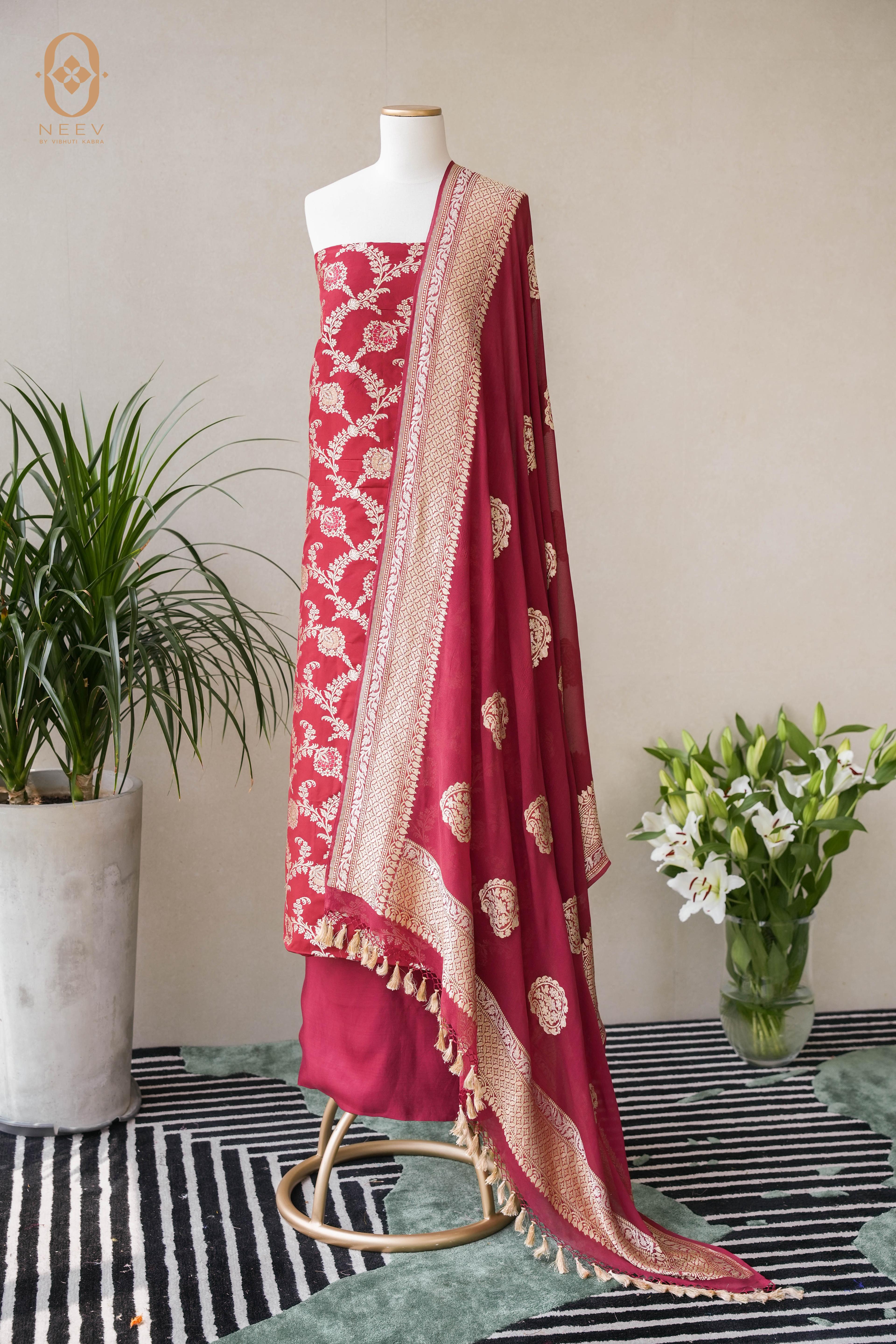Meenakari Katan Silk Suit Set