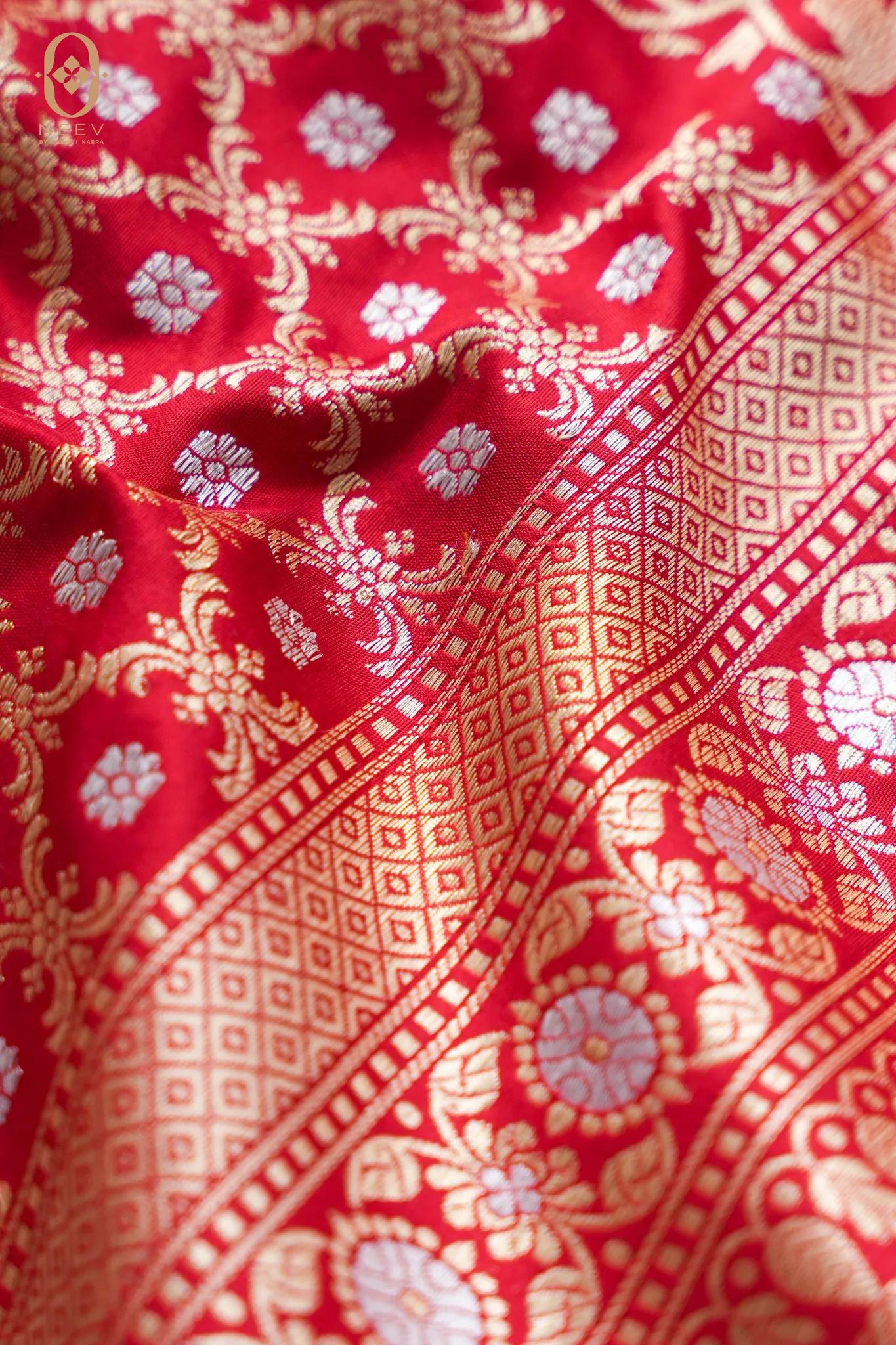 Anantaya | Red Katan Silk Real Zari Dupatta
