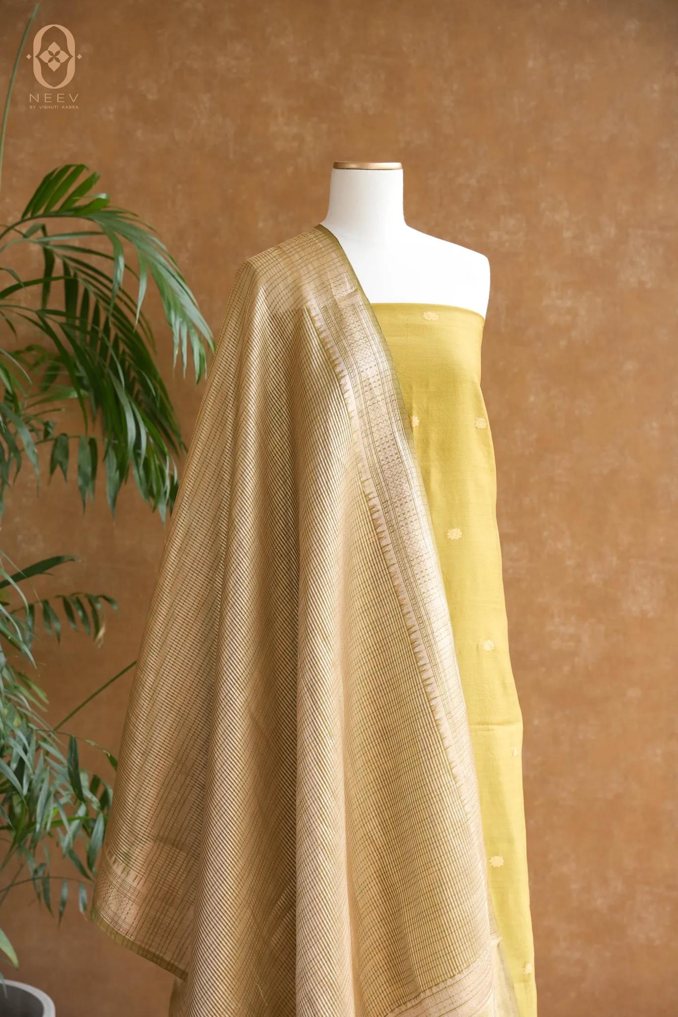 Mehendi Rang Chinia Tissue Suit Set