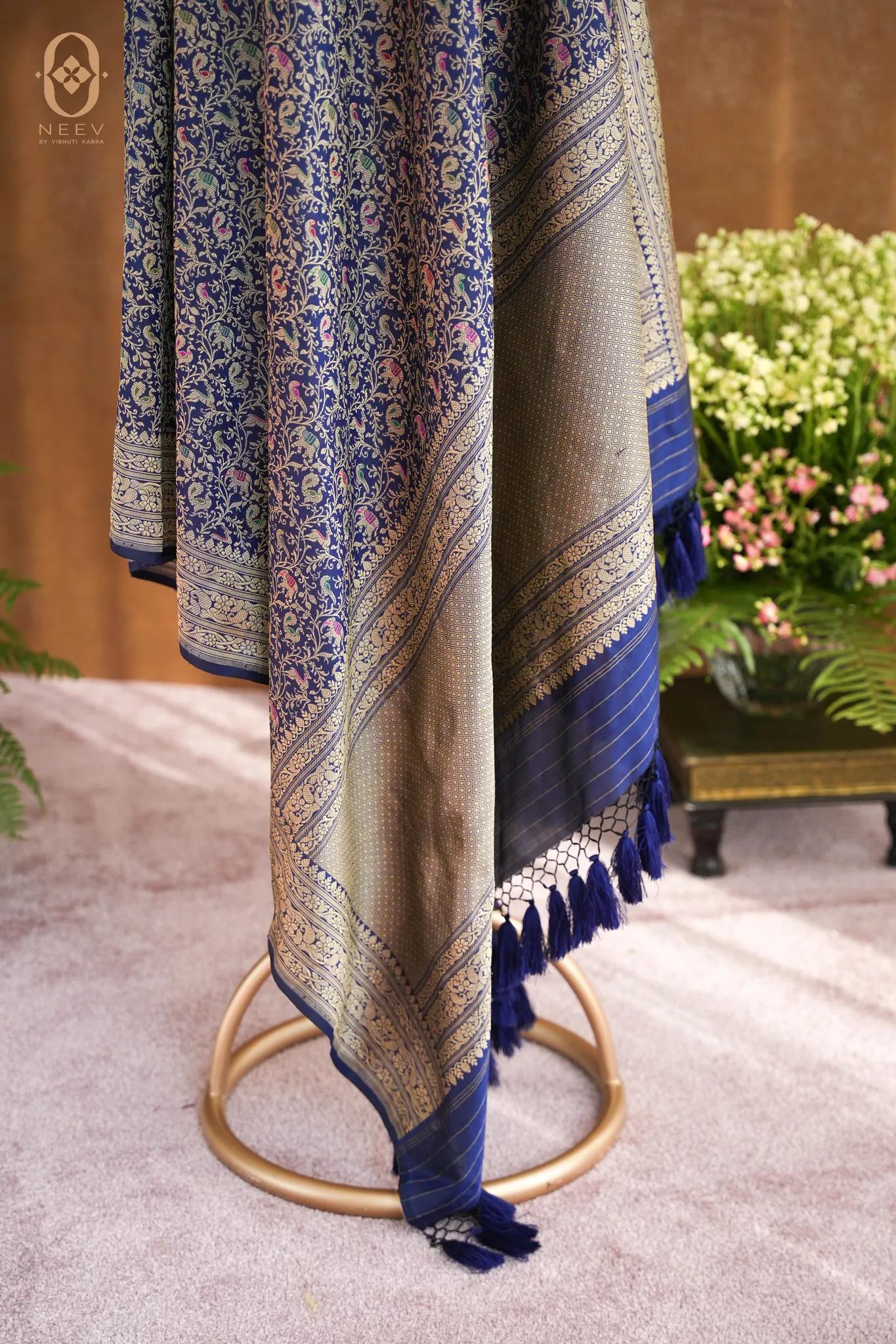Katan Silk Jaal Meenakari Dupatta