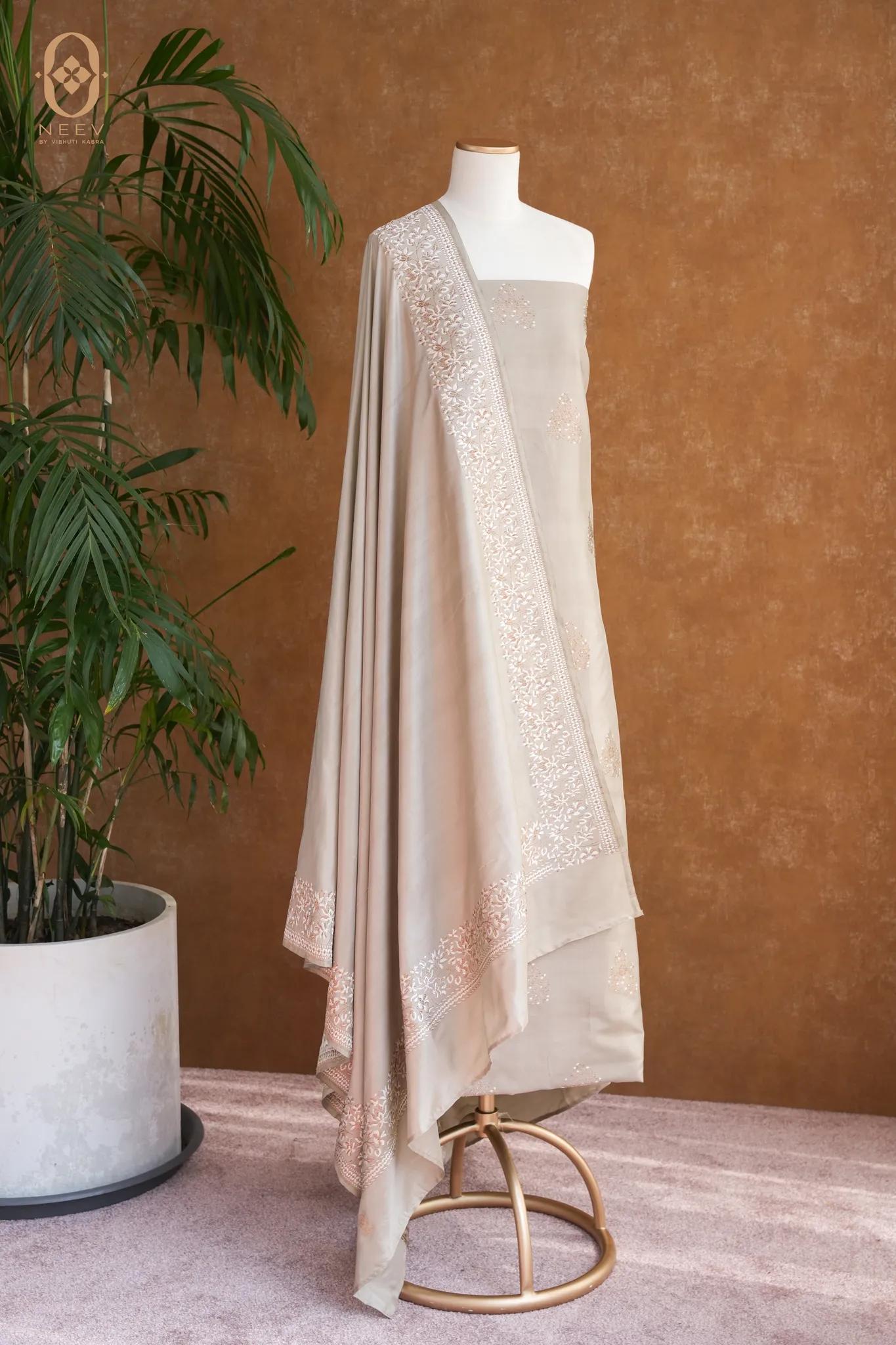 Katan Silk Antique Zari Suit Set