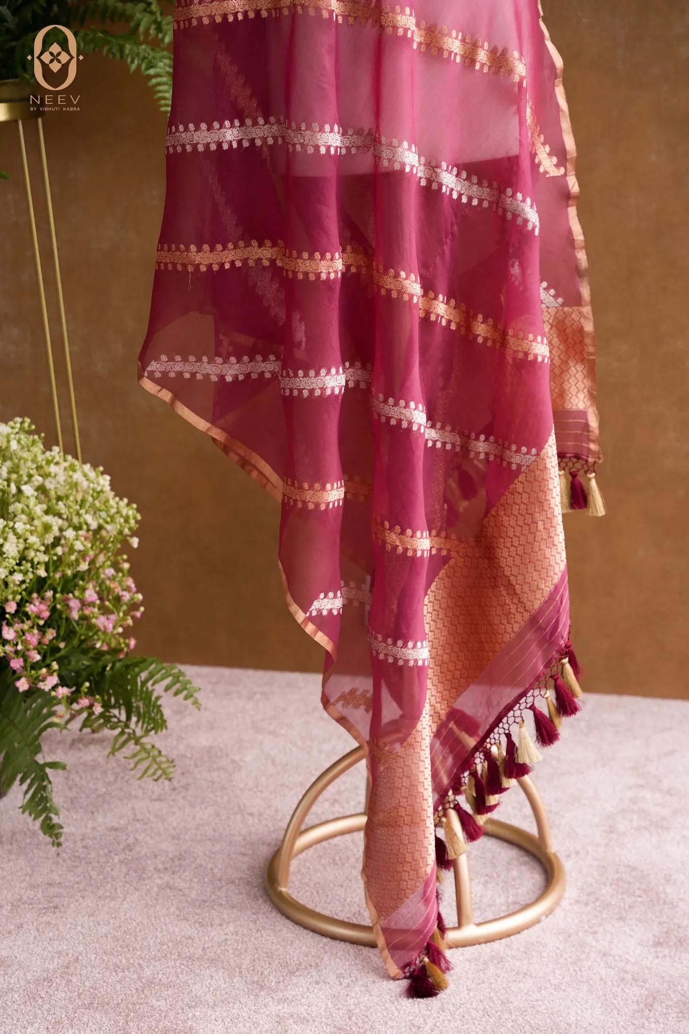 Kora Silk Stripe Dupatta