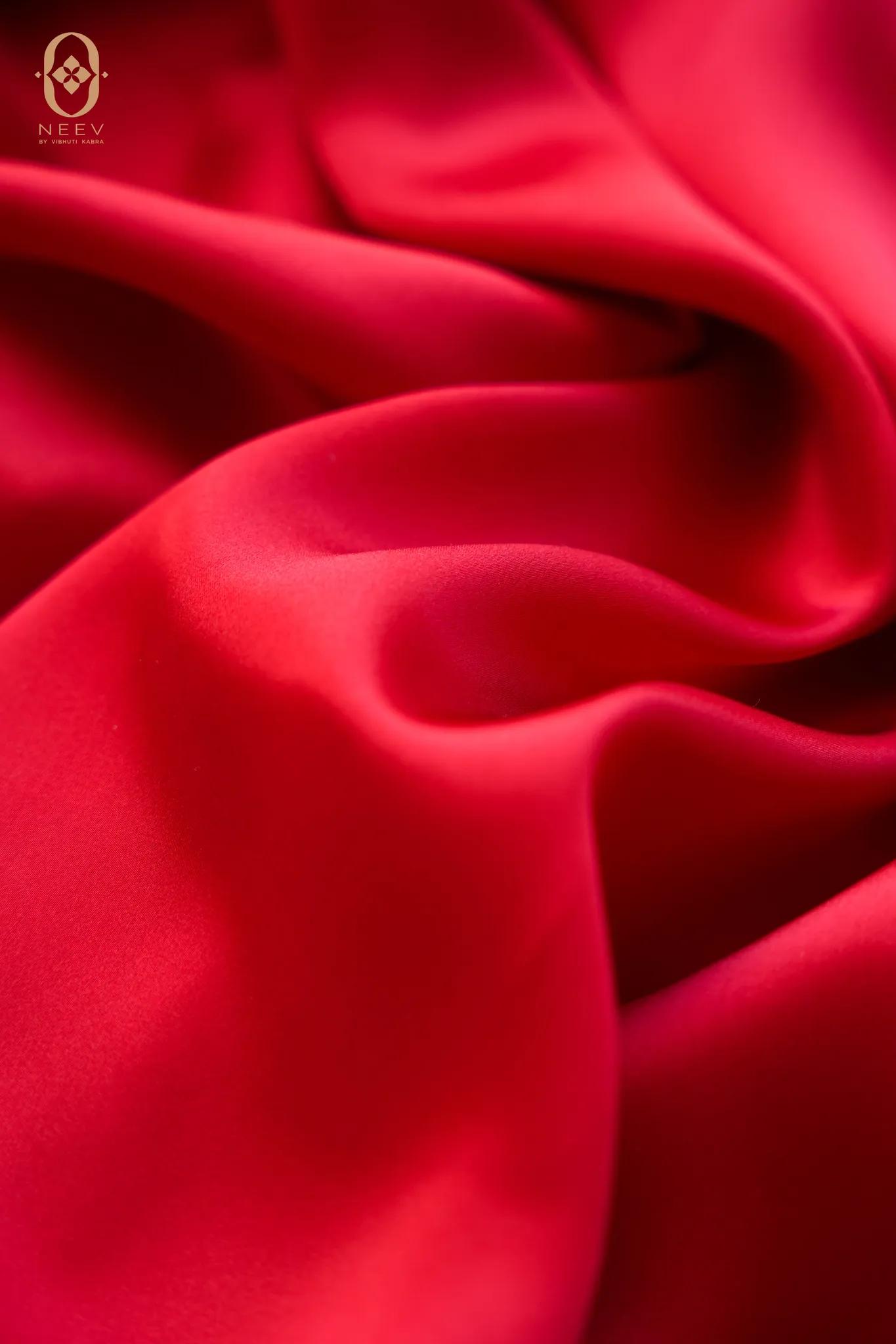 Fire Fly Scarlet Red Satin Fabric