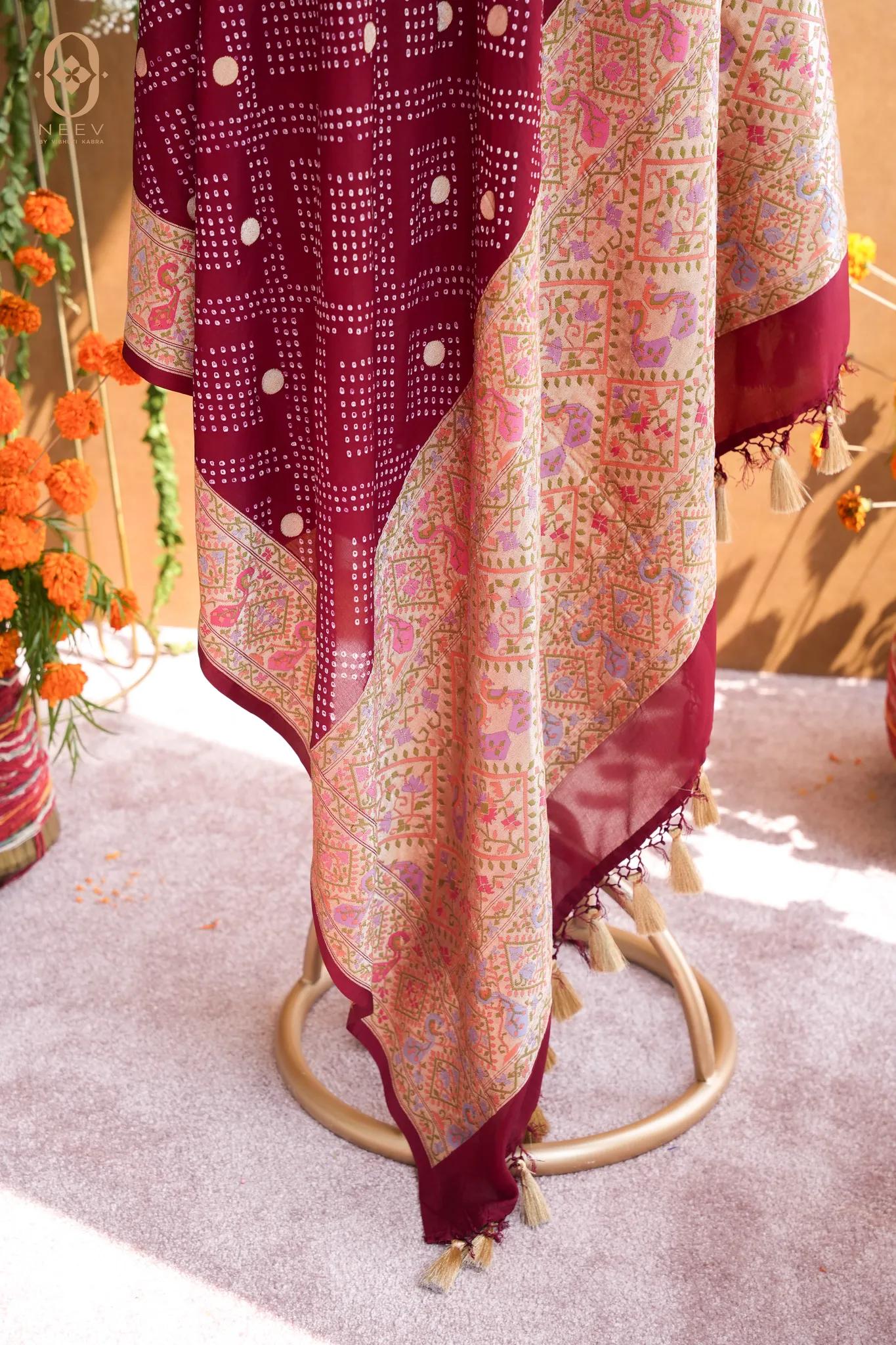 Katan Silk Paithani Bandhani Dupatta