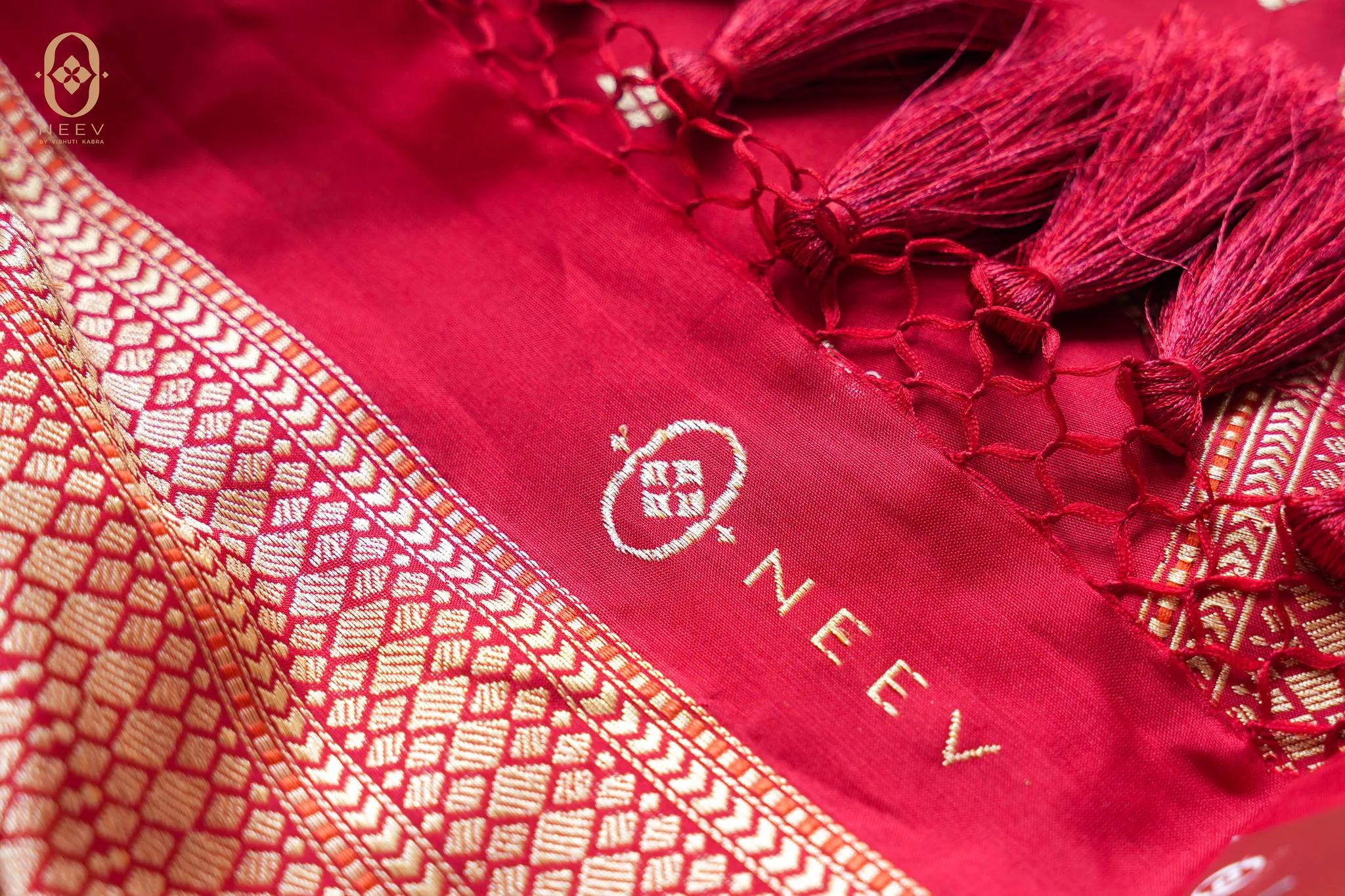 DEVI | Red Katan Silk Real Zari Saree