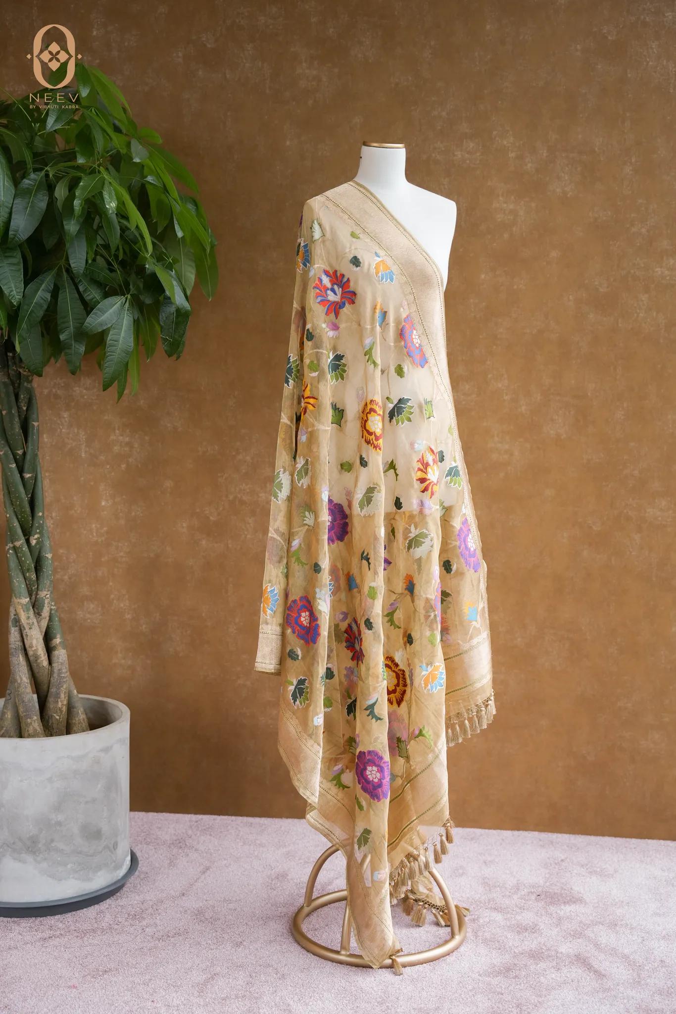 Premium Tissue Multi Meenakari Dupatta