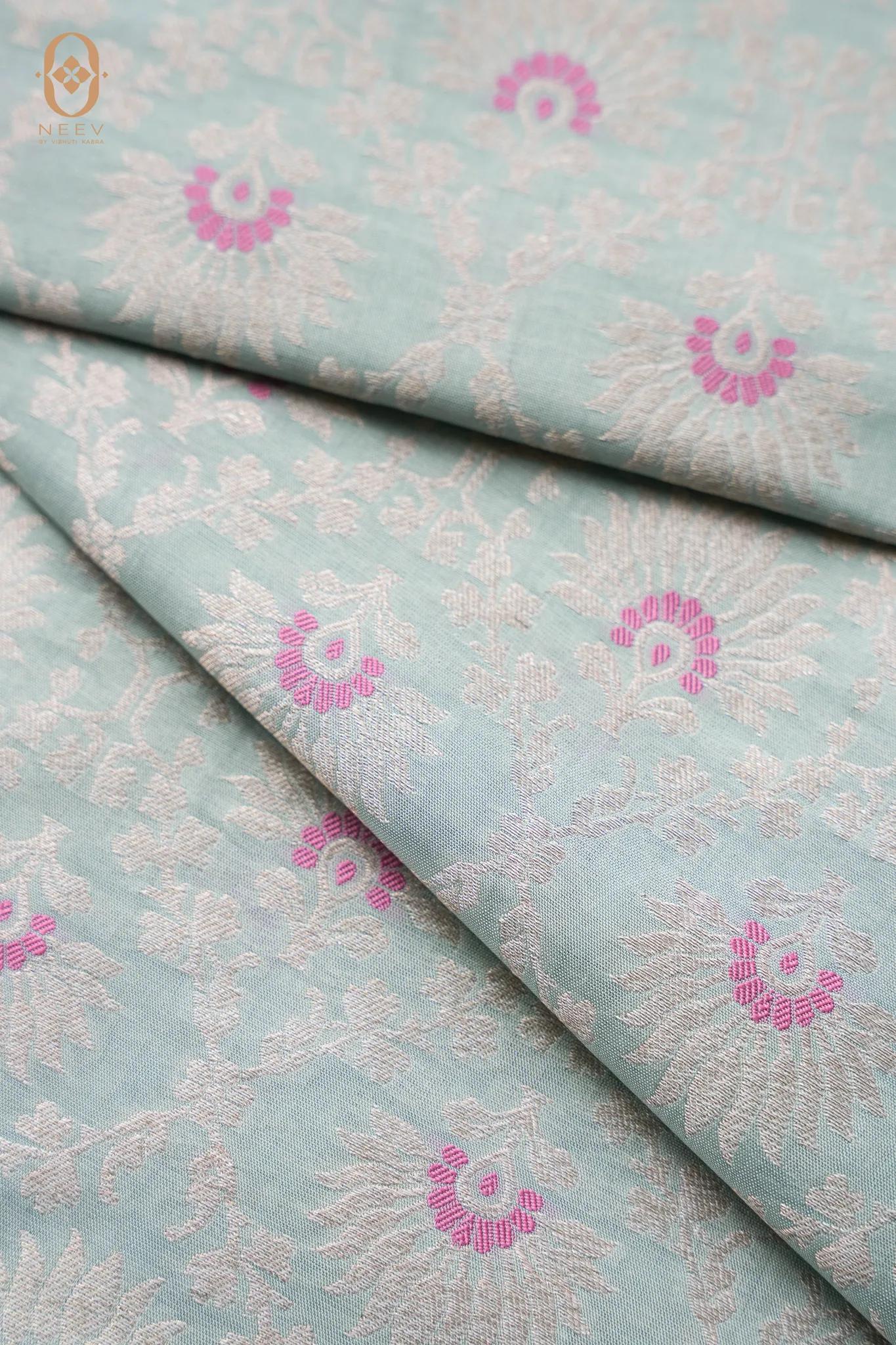 Katan Silk Meenakari Fabric