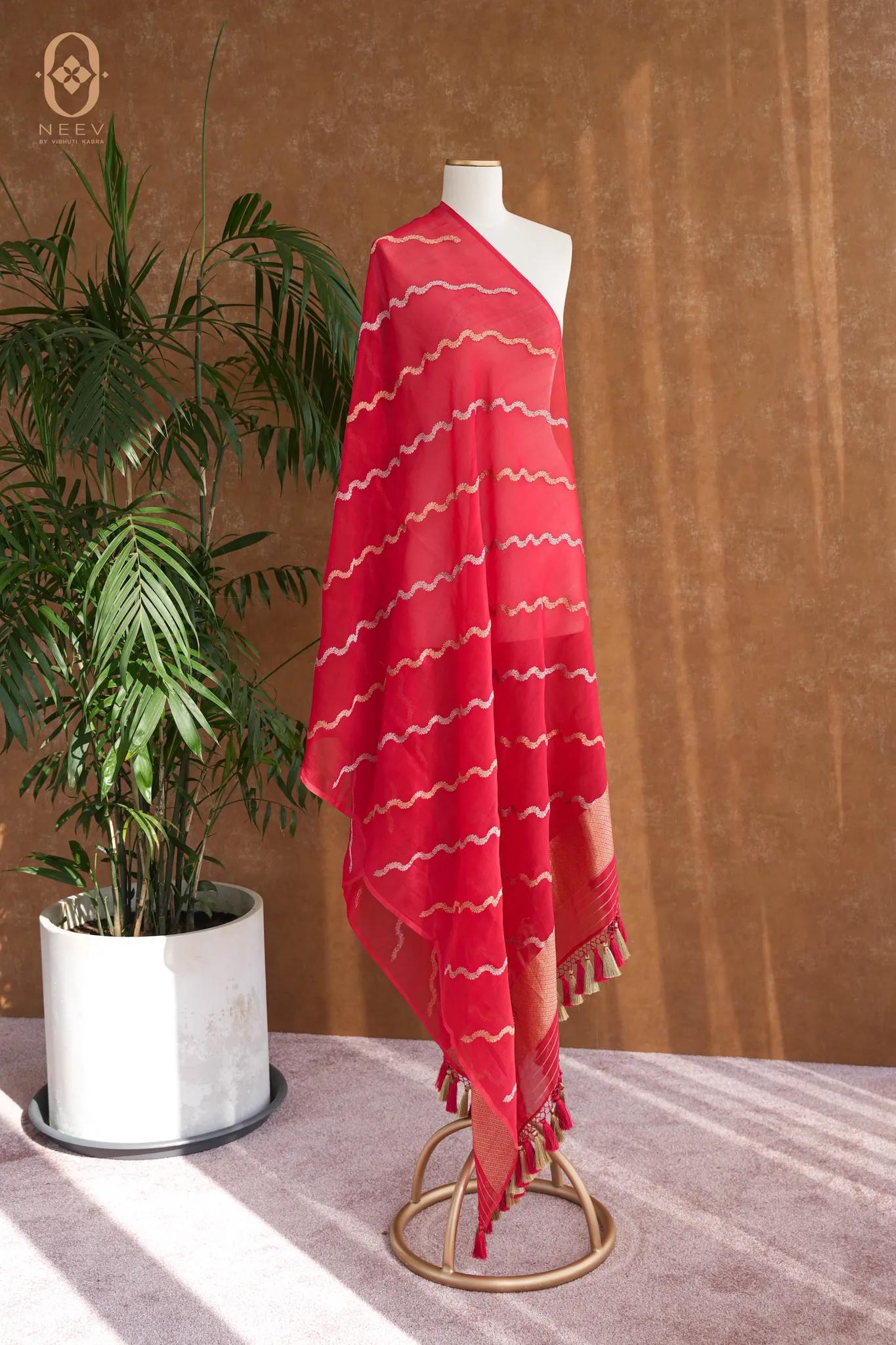 Kora Silk Stripe Dupatta