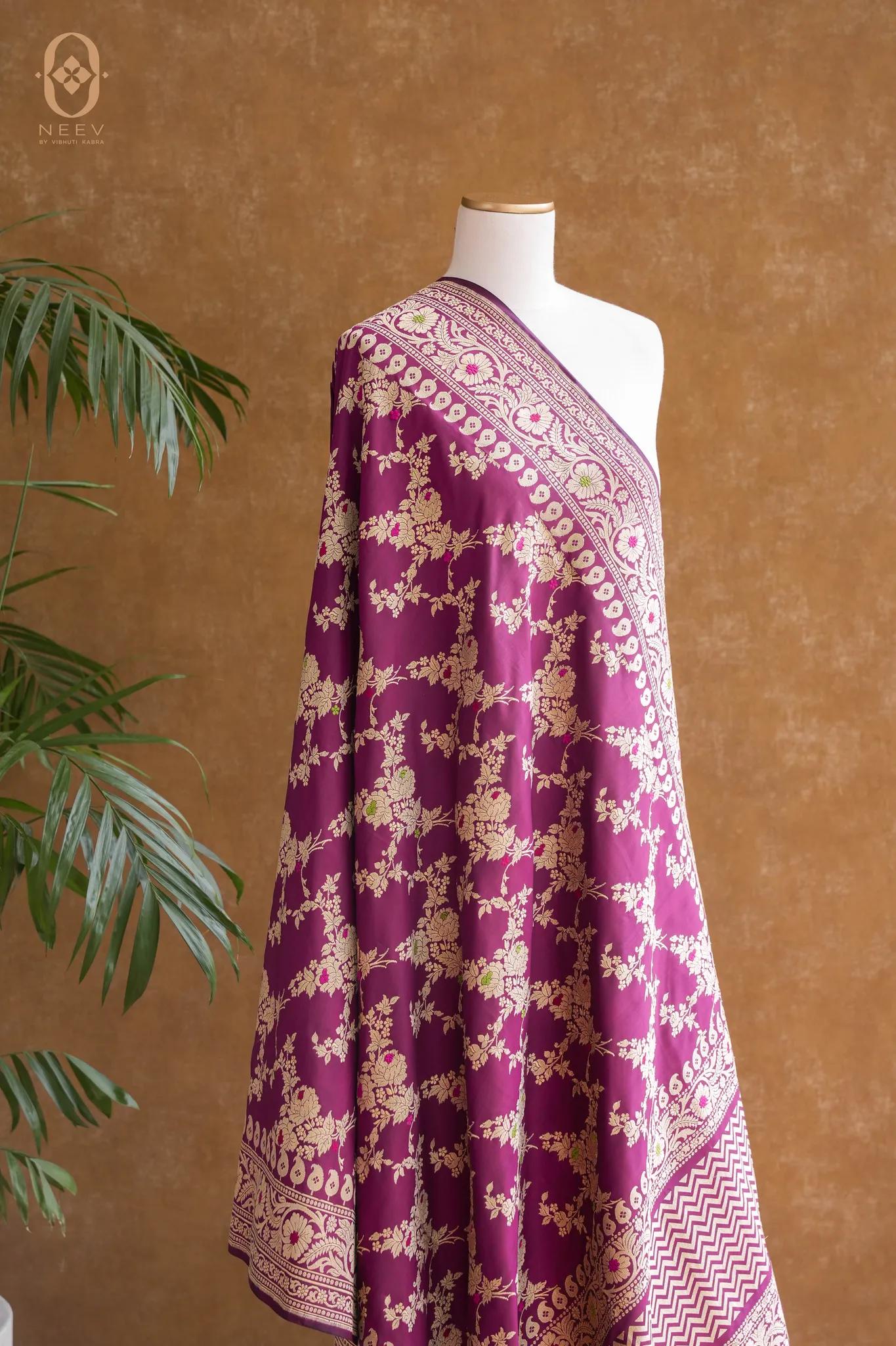 Katan Silk Jaal Meenakari Dupatta