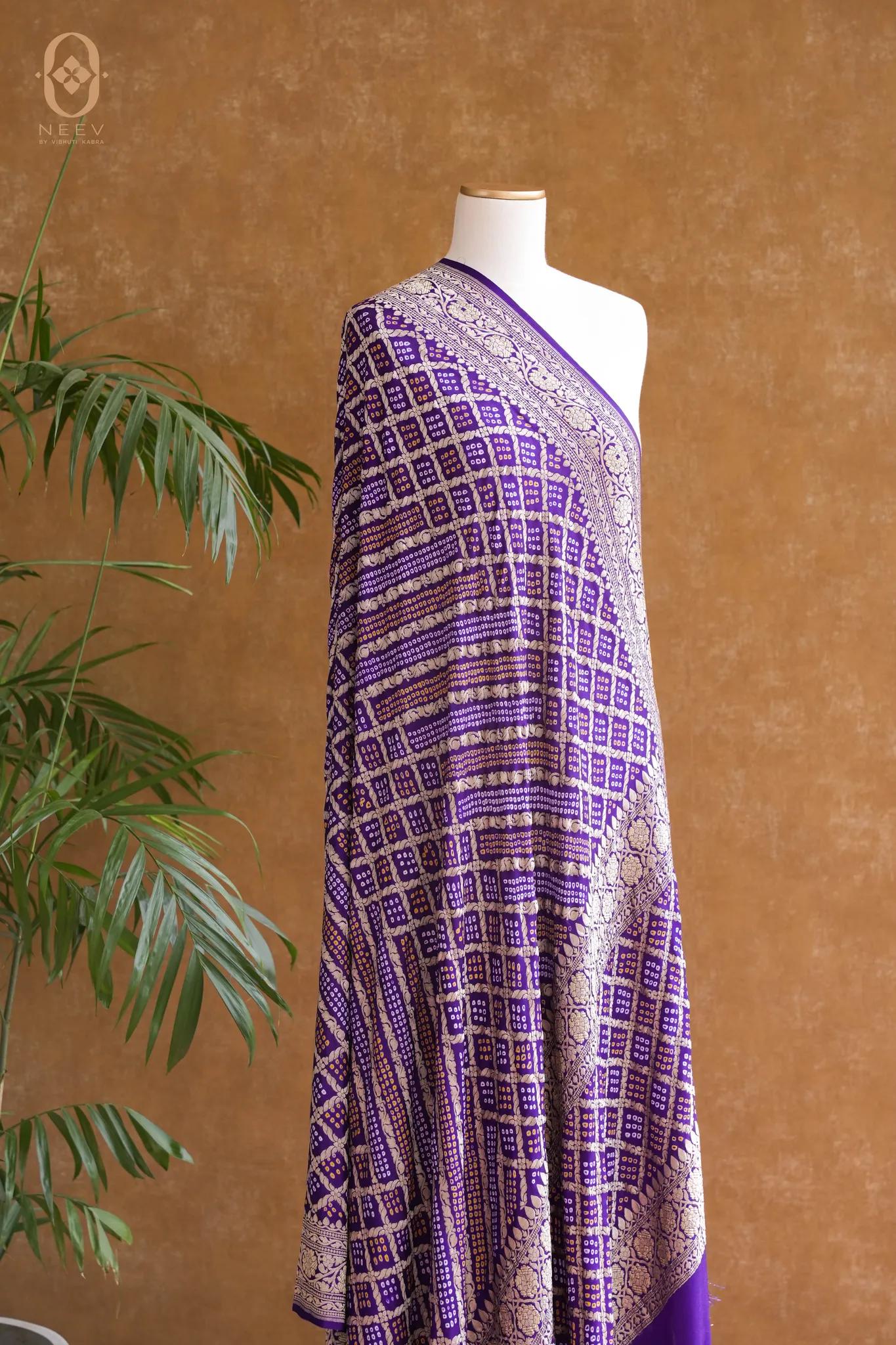 Purple Bandhani Dupatta