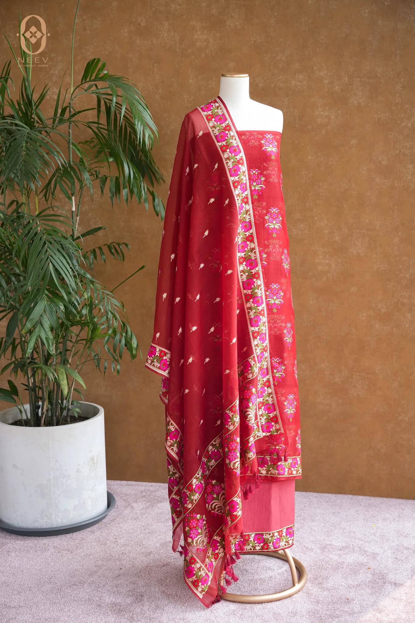 Kora Silk Multi Meenakari Suit Set