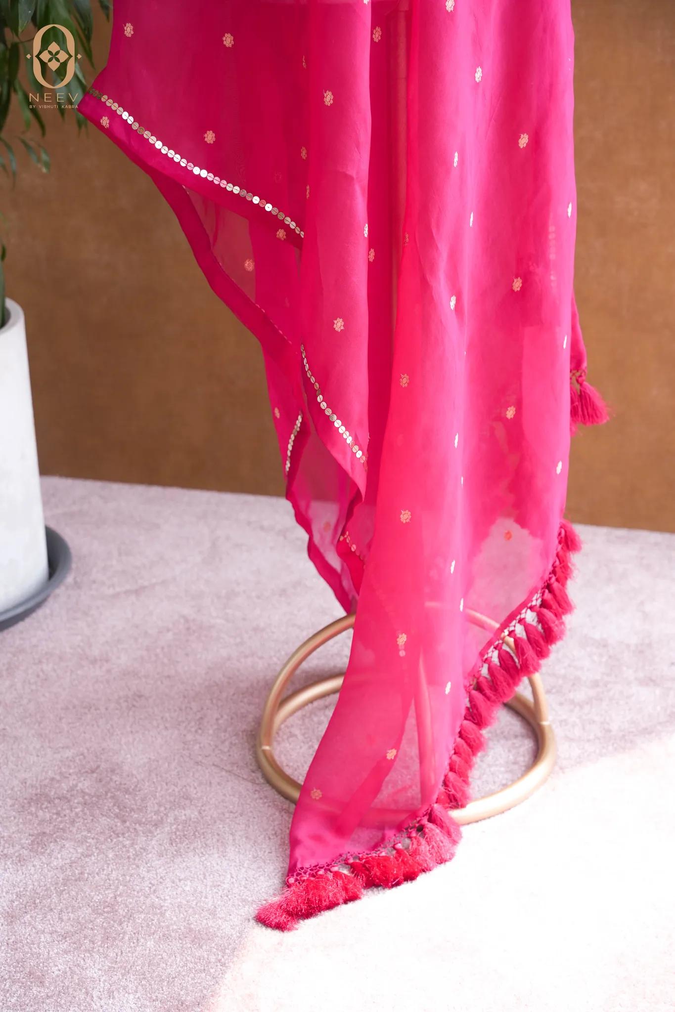 Kora Silk Handwork Dupatta