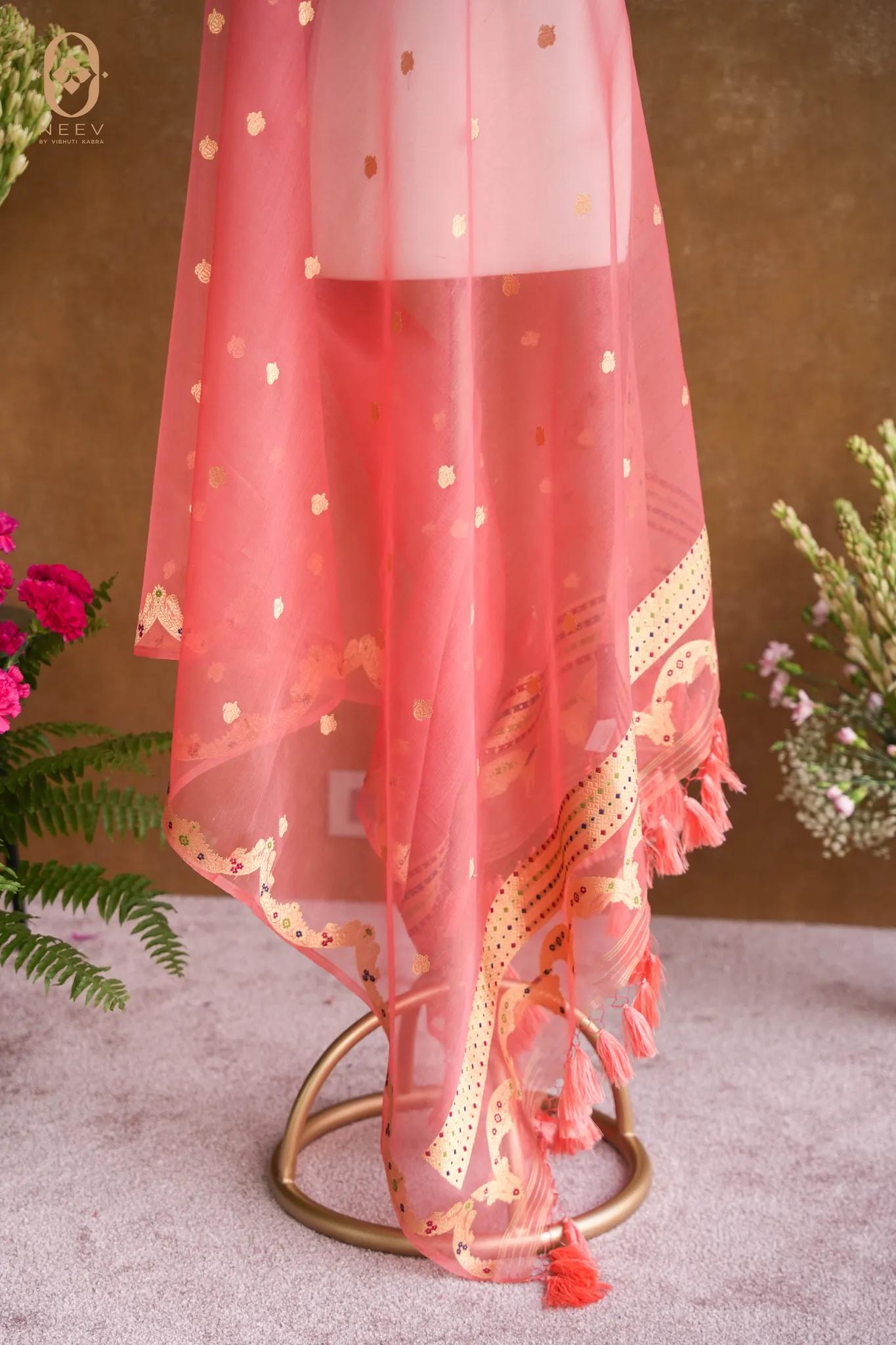Kora Silk Meenakari Dupatta