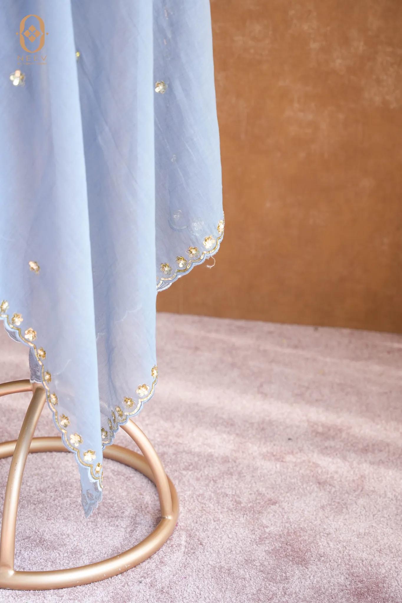Daisy Mul Tissue Handwork Dupatta