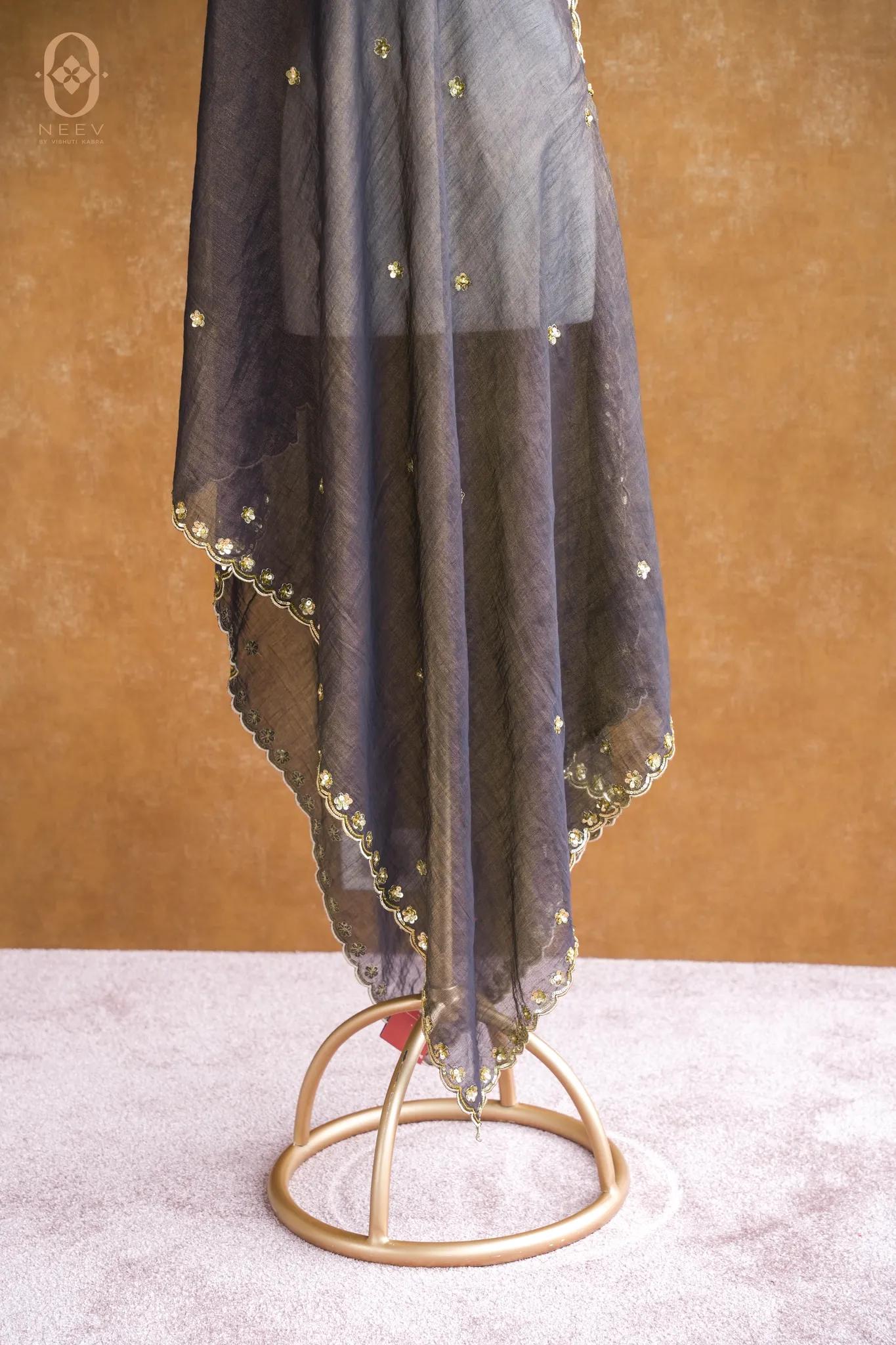 Daisy Mul Tissue Handwork Dupatta