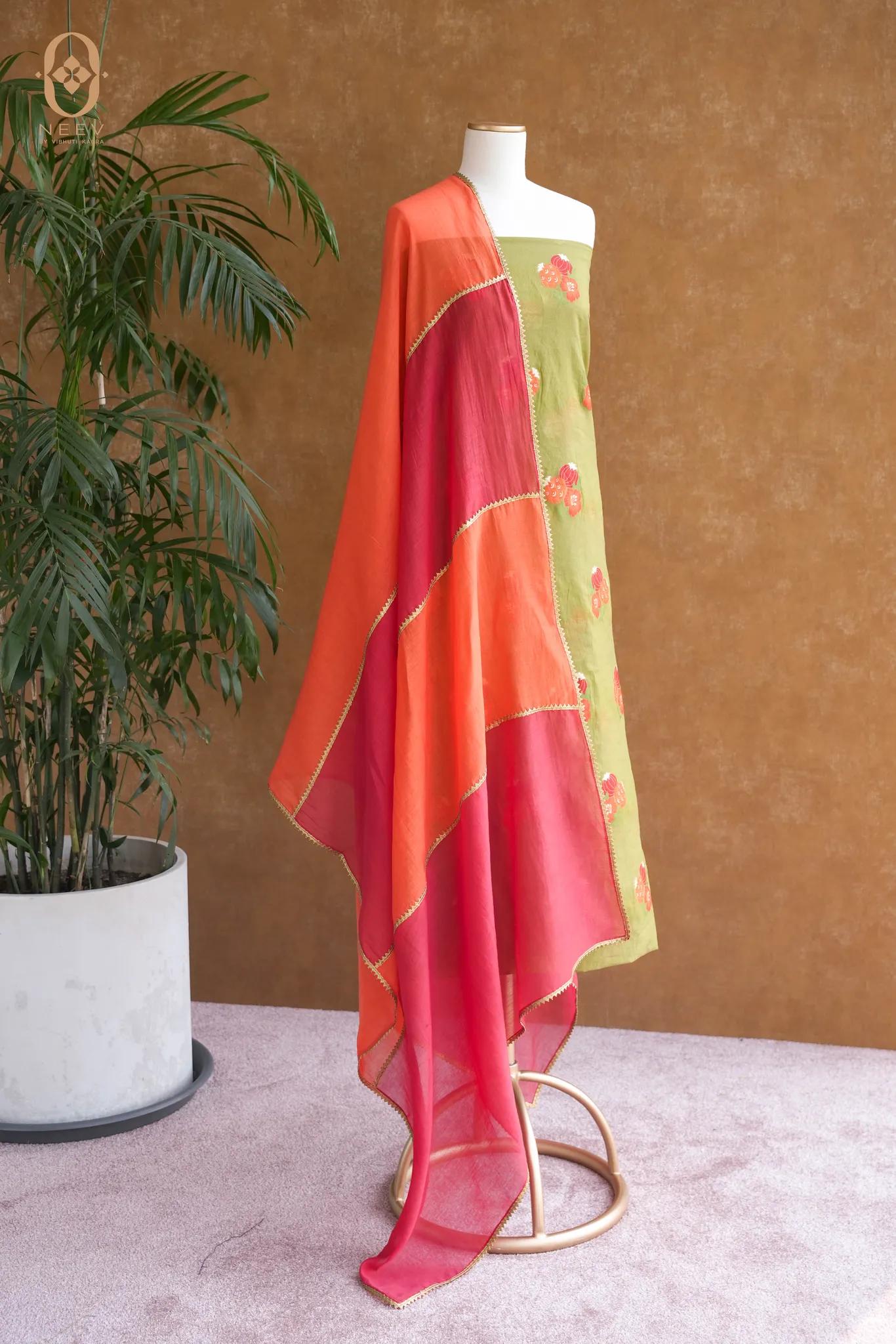 The Sacred Garden- Chanderi Cotton Anar Suit Set