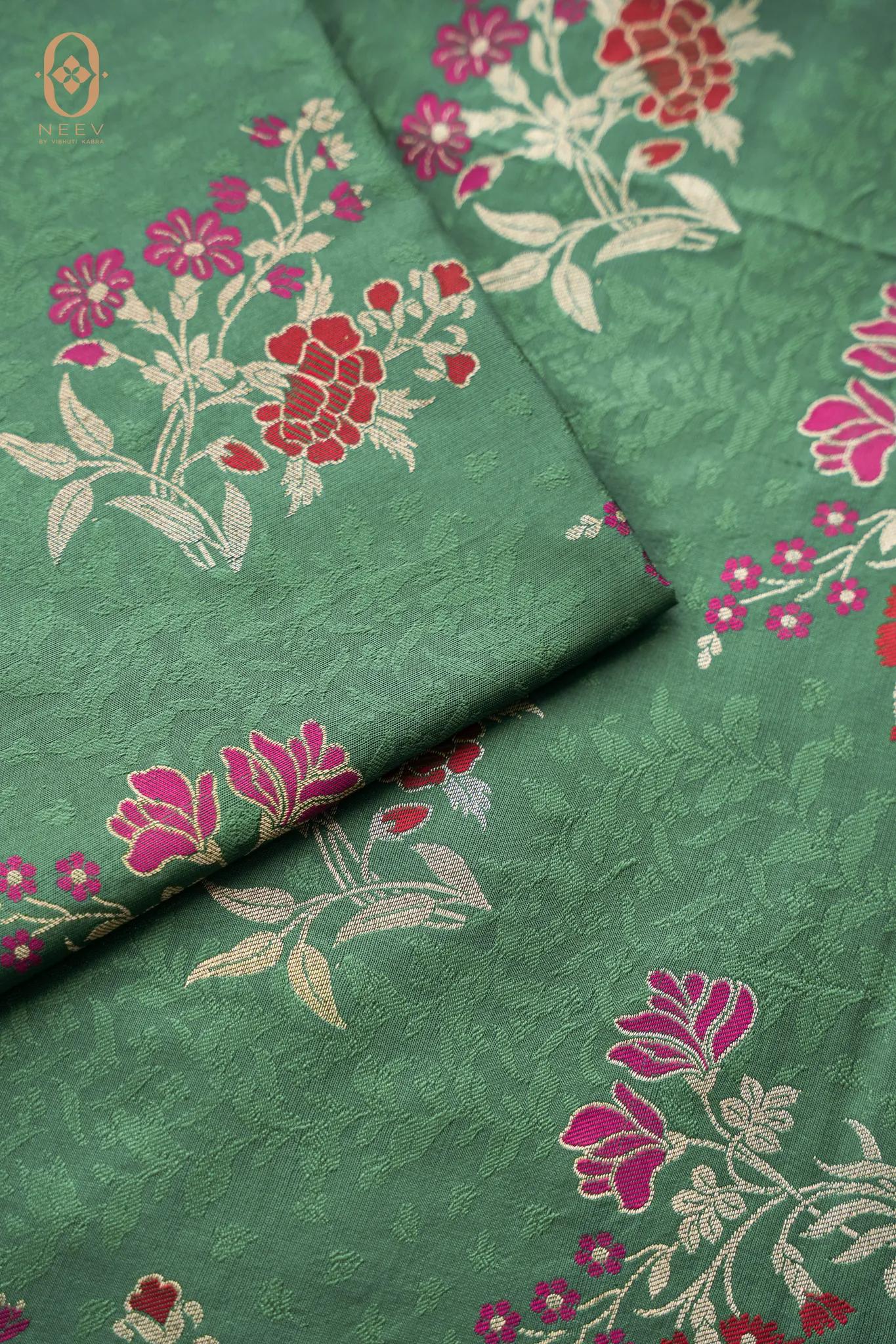Katan Silk Meenakari Jacquard Fabric