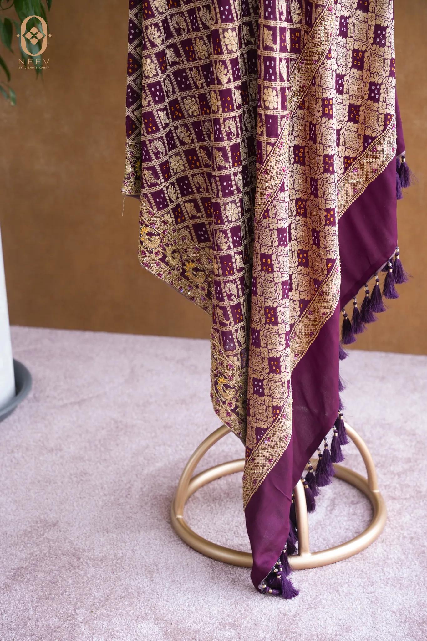 Bandhani Georgette Handwork Dupatta