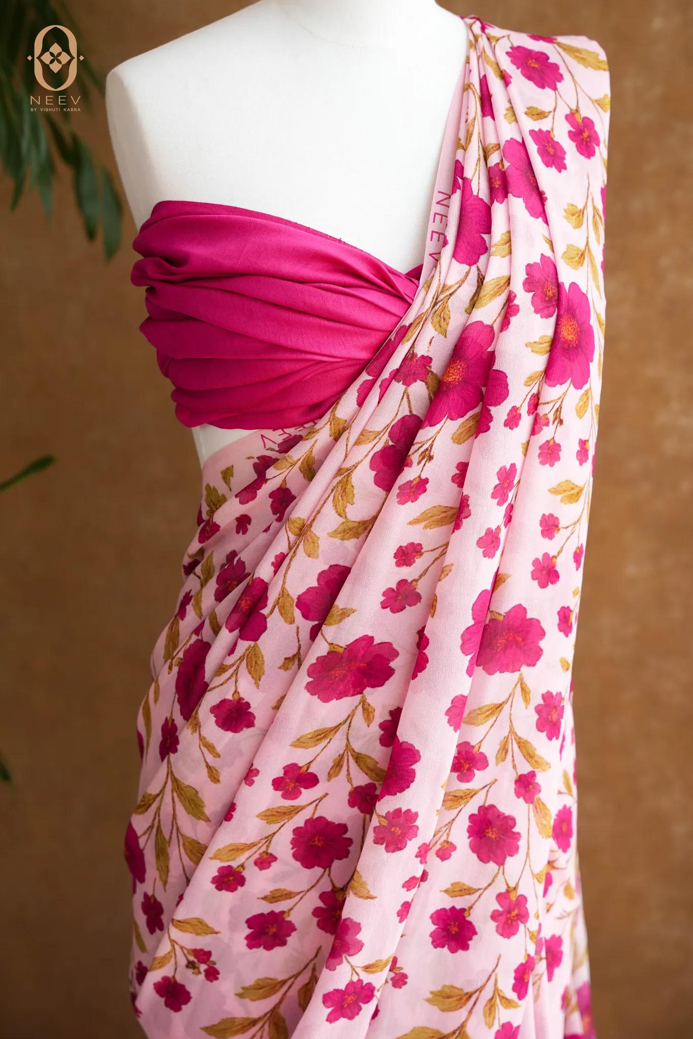 Georgette Floral Saree