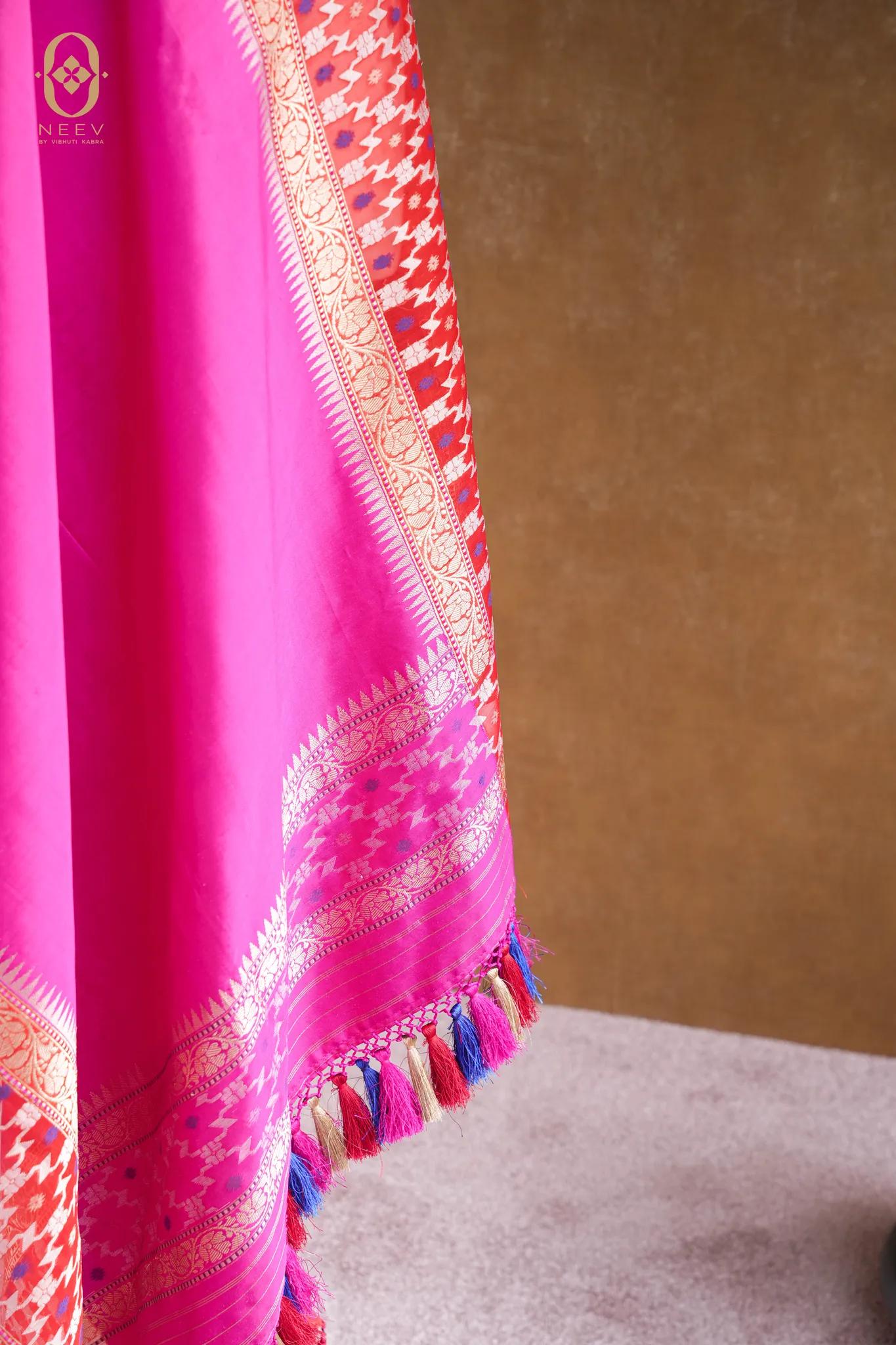 Premium Katan Silk With Organza Border Dupatta