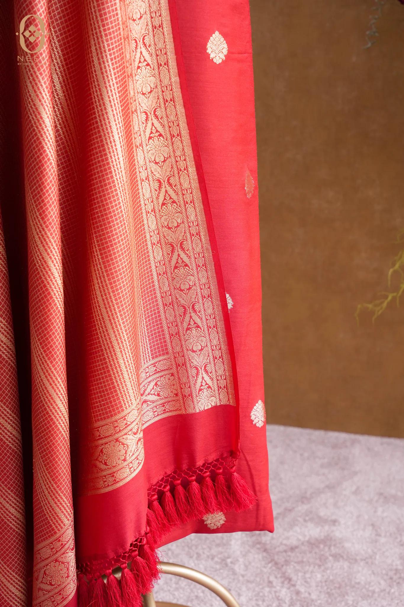 The Red Kanjivaram Dhruvtara Suit Set