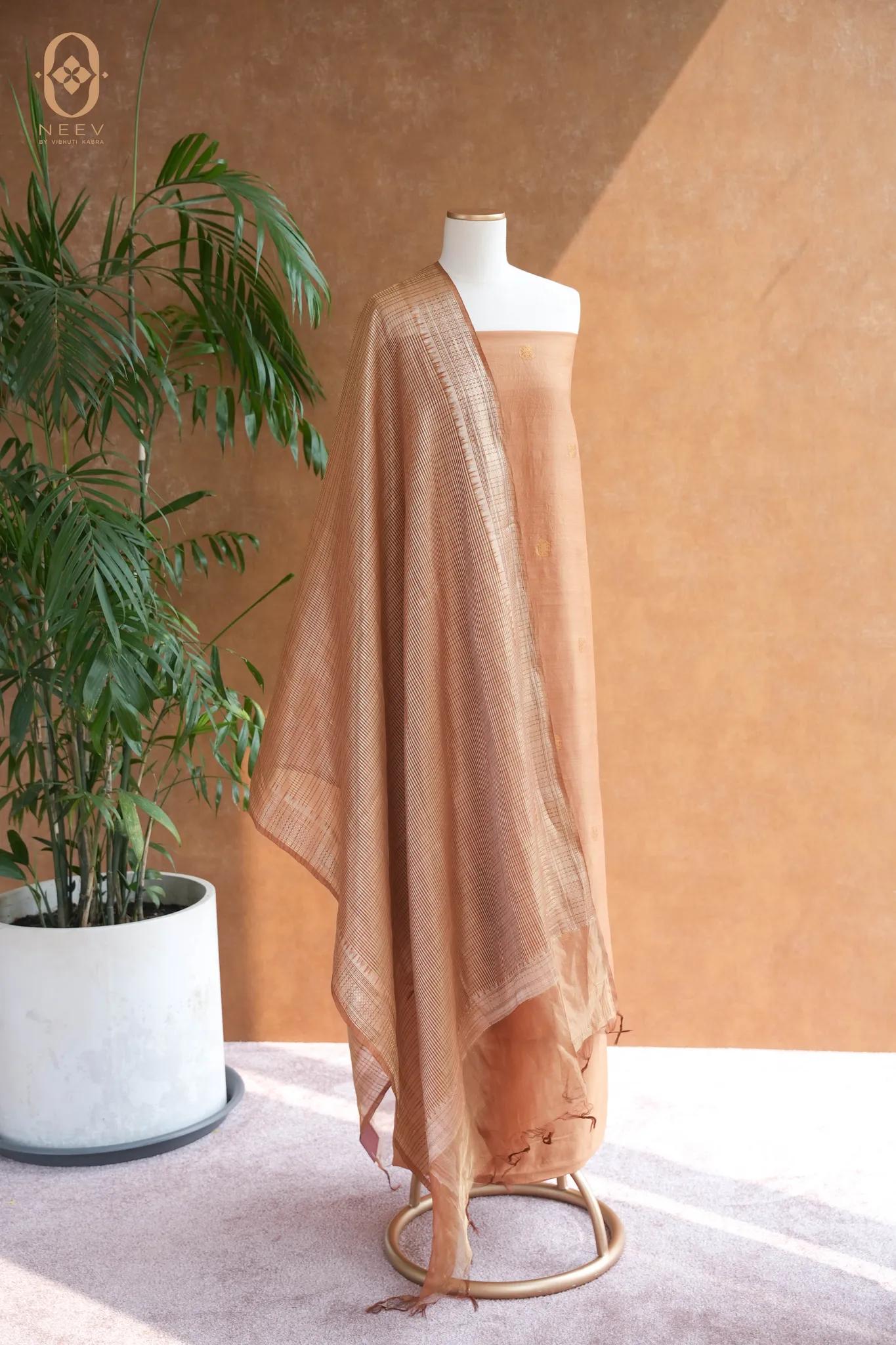 Caramel Rang Chinia Tissue Suit Set