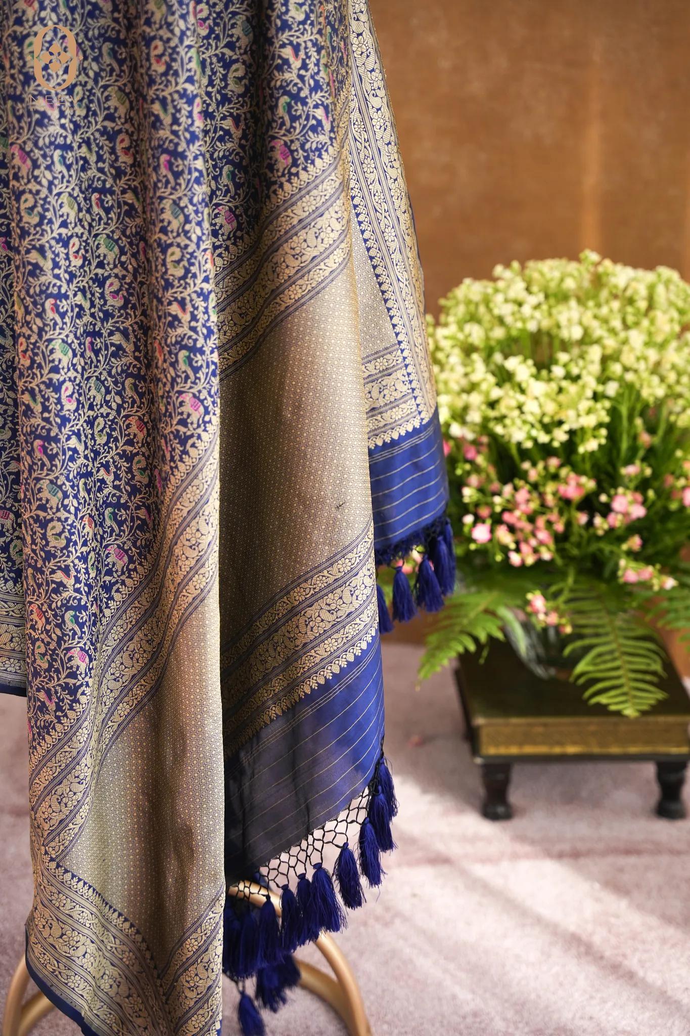 Katan Silk Jaal Meenakari Dupatta