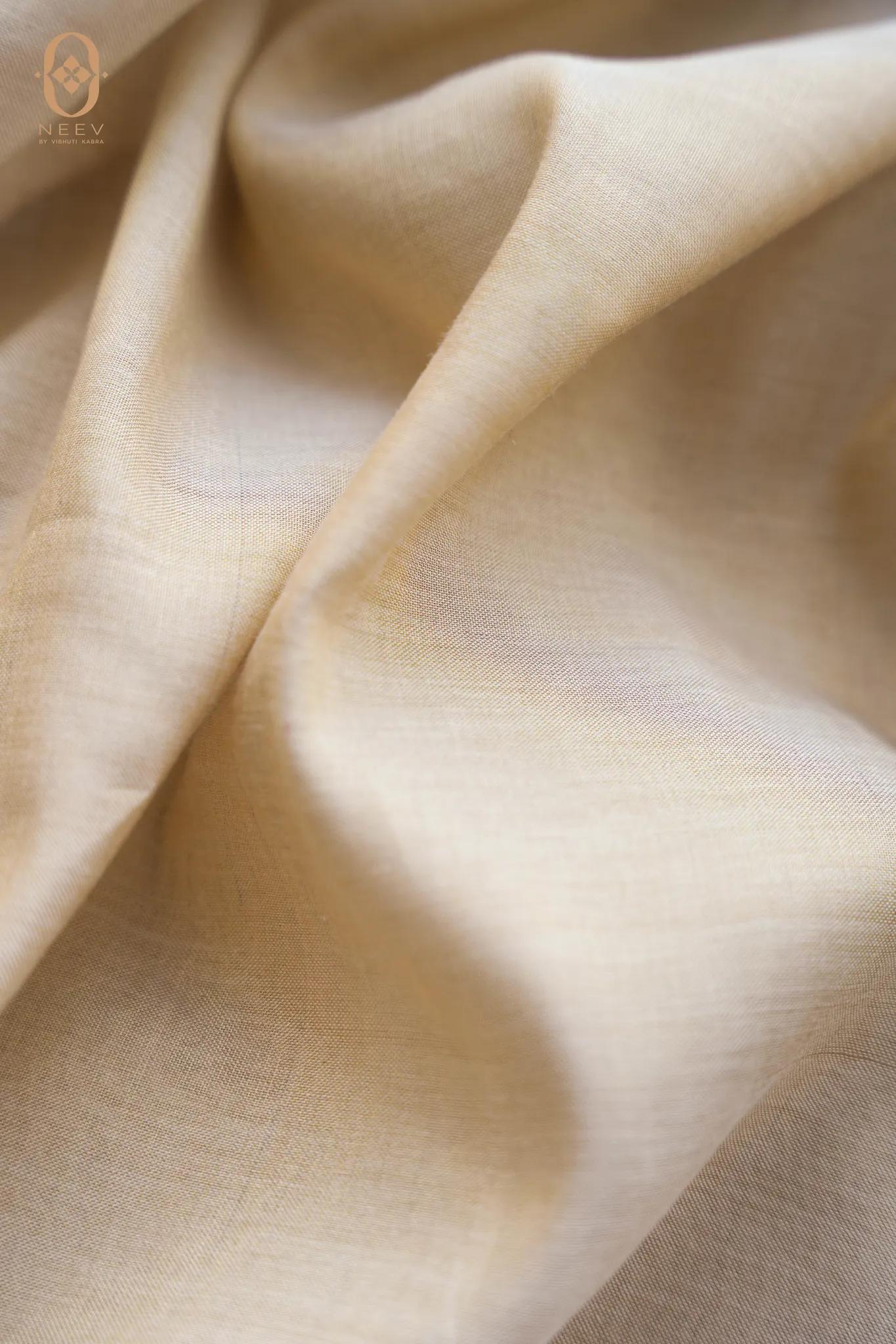 Kanjivaram Light Gold Mul Cotton Tissue