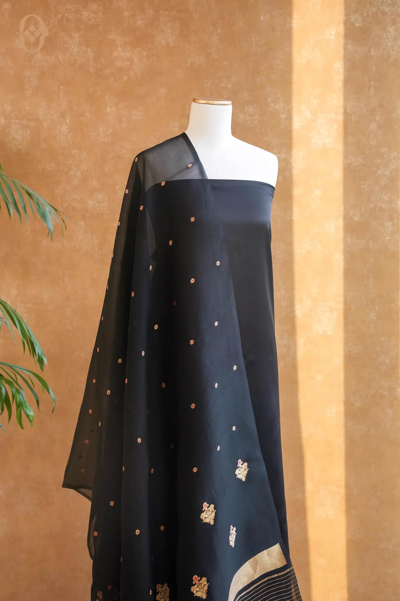 Fire Fly Black Rose Satin Suit Set