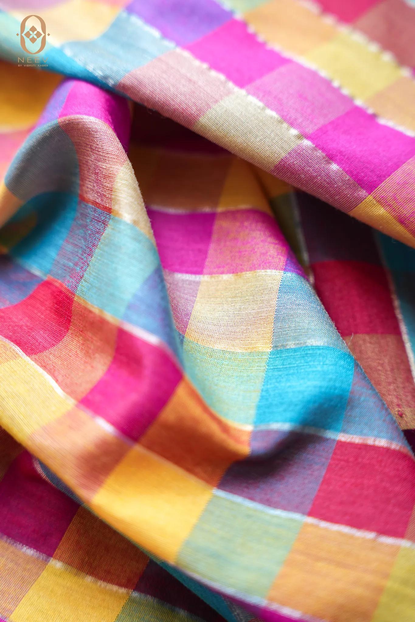DEVI | Multicolour Munga Silk Real Zari Dupatta