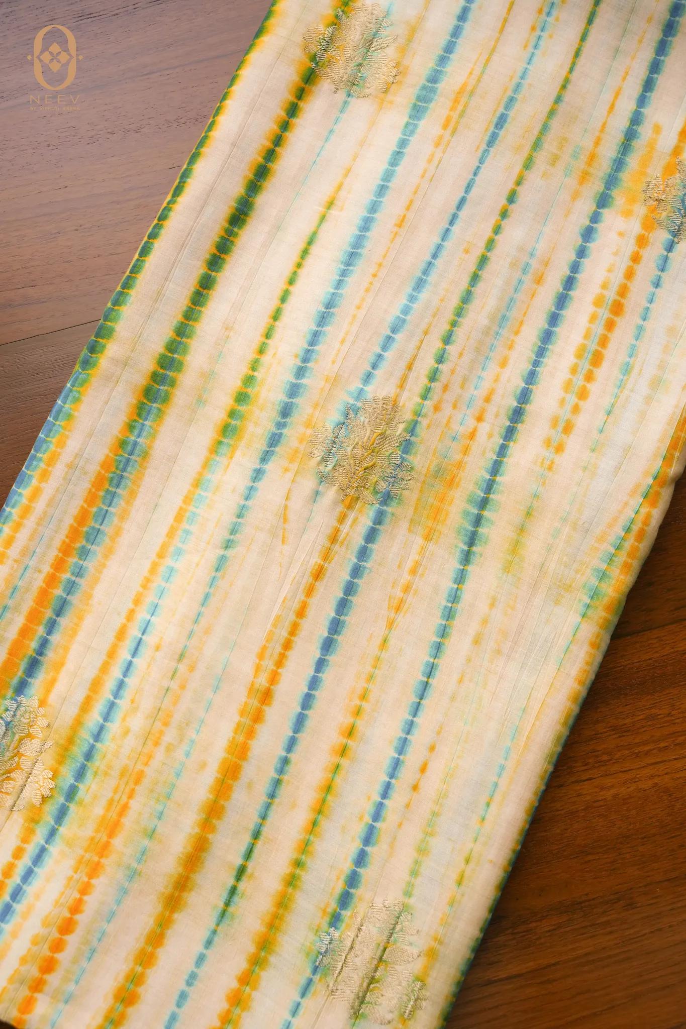 Shibori With Motif In Silk Fabric