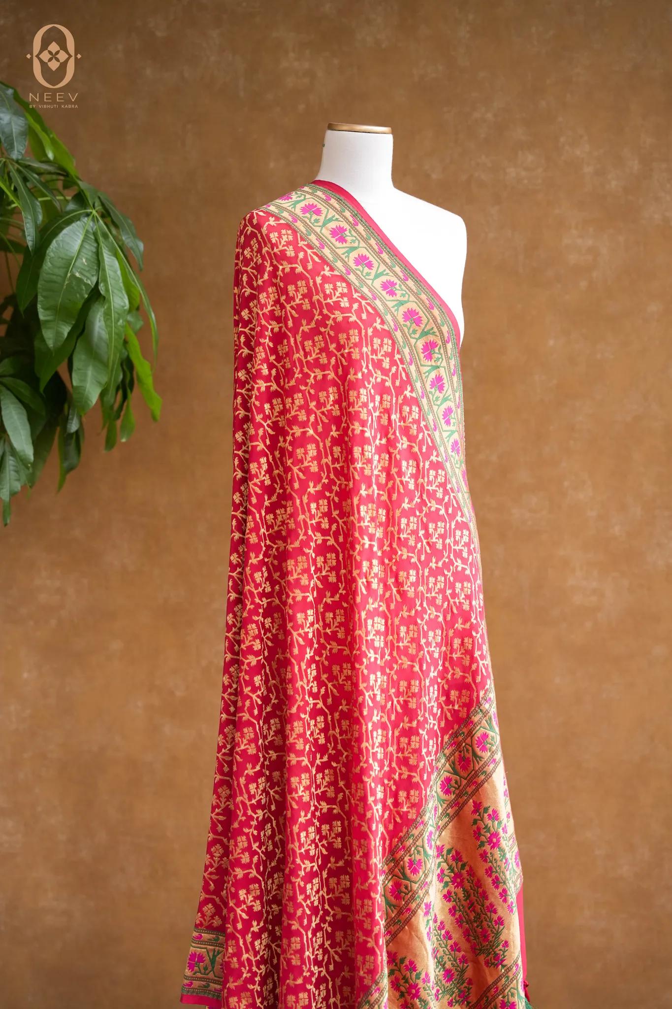 Georgette Jaal Paithani Dupatta