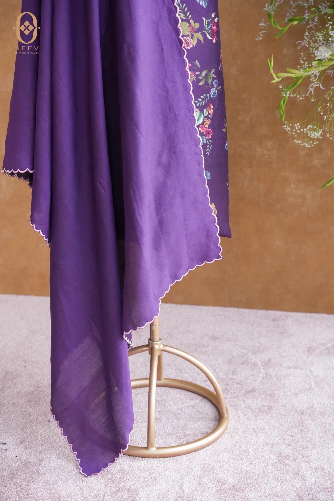 Printed Chinia Silk Suit Set