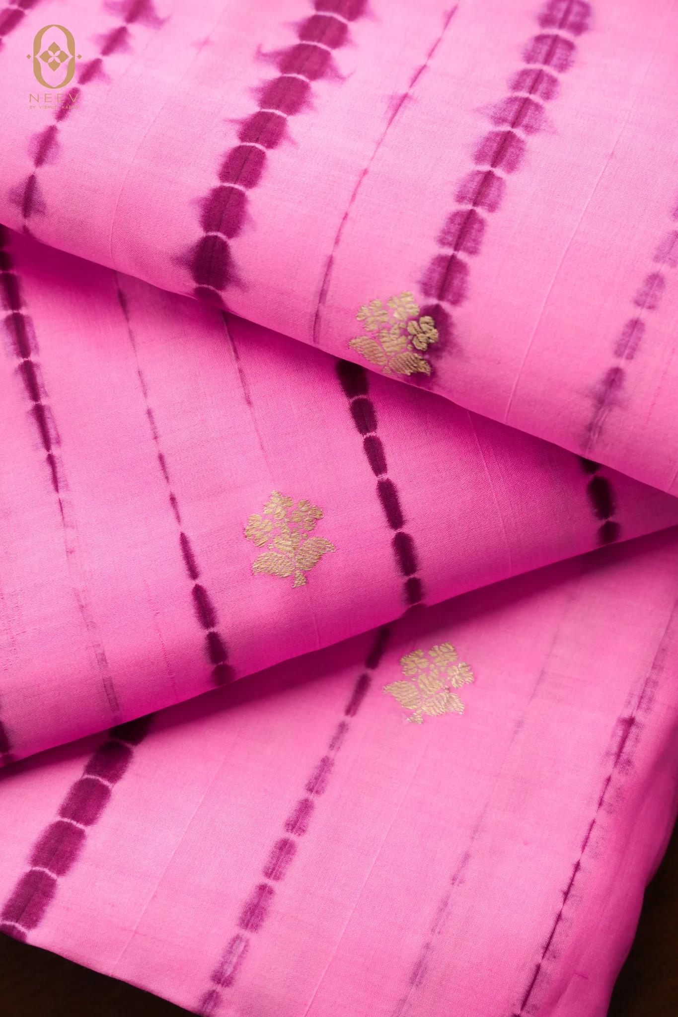 Shibori With Motif In Silk Fabric