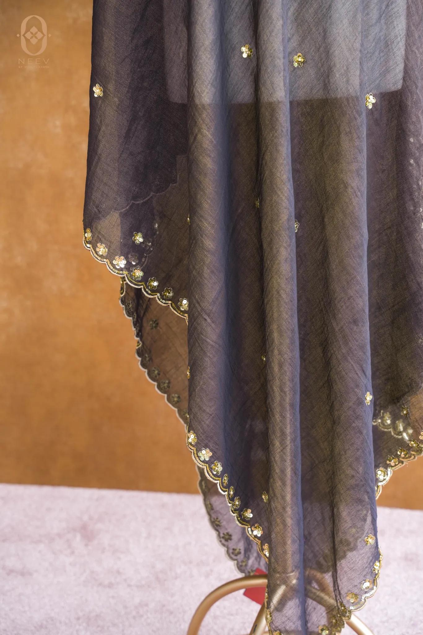 Daisy Mul Tissue Handwork Dupatta