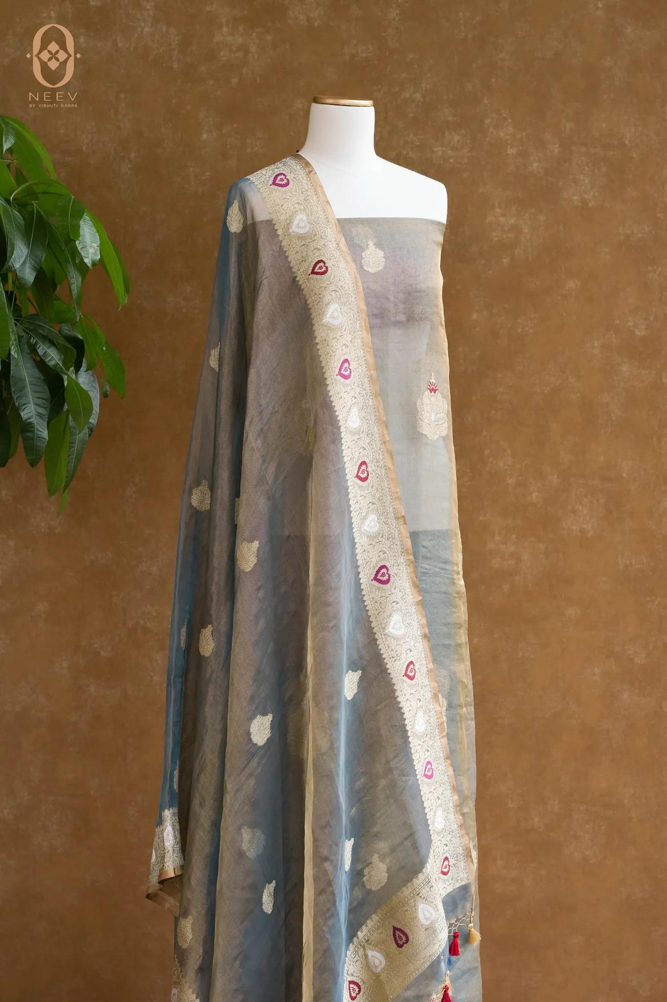 Tissue Silk Meenakari Suit Set