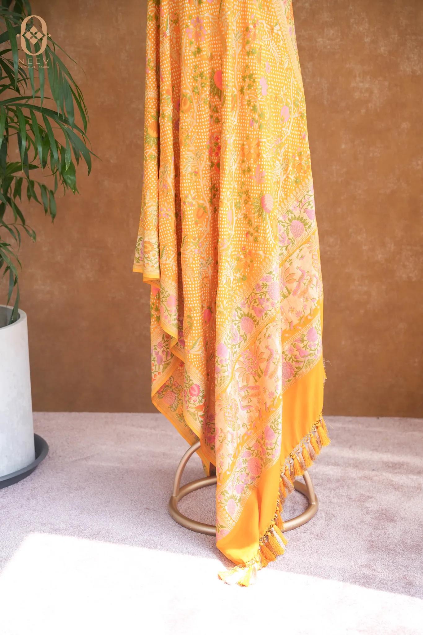 Georgette Meenakari Bandhani Dupatta