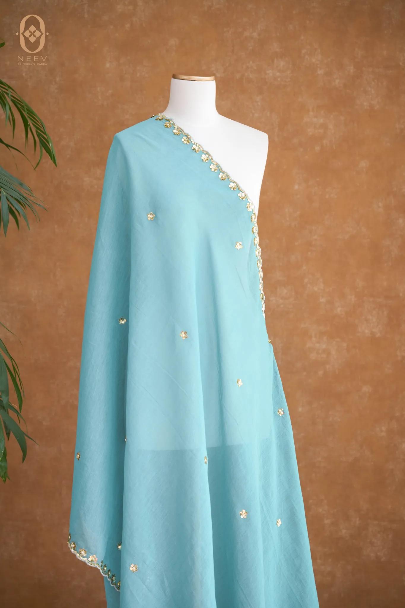 Daisy Mul Tissue Handwork Dupatta