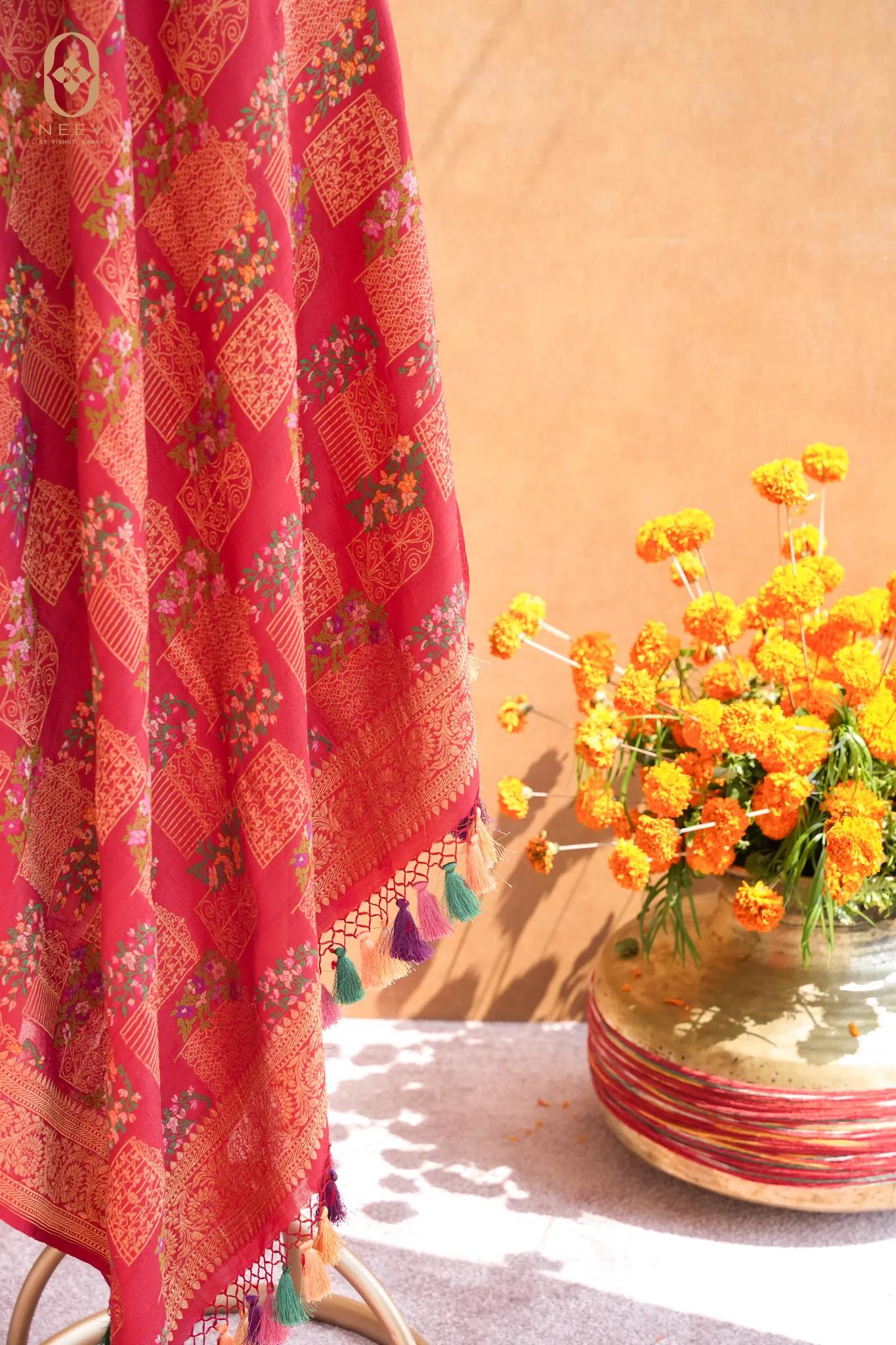 Munga Silk Meenakari Dupatta
