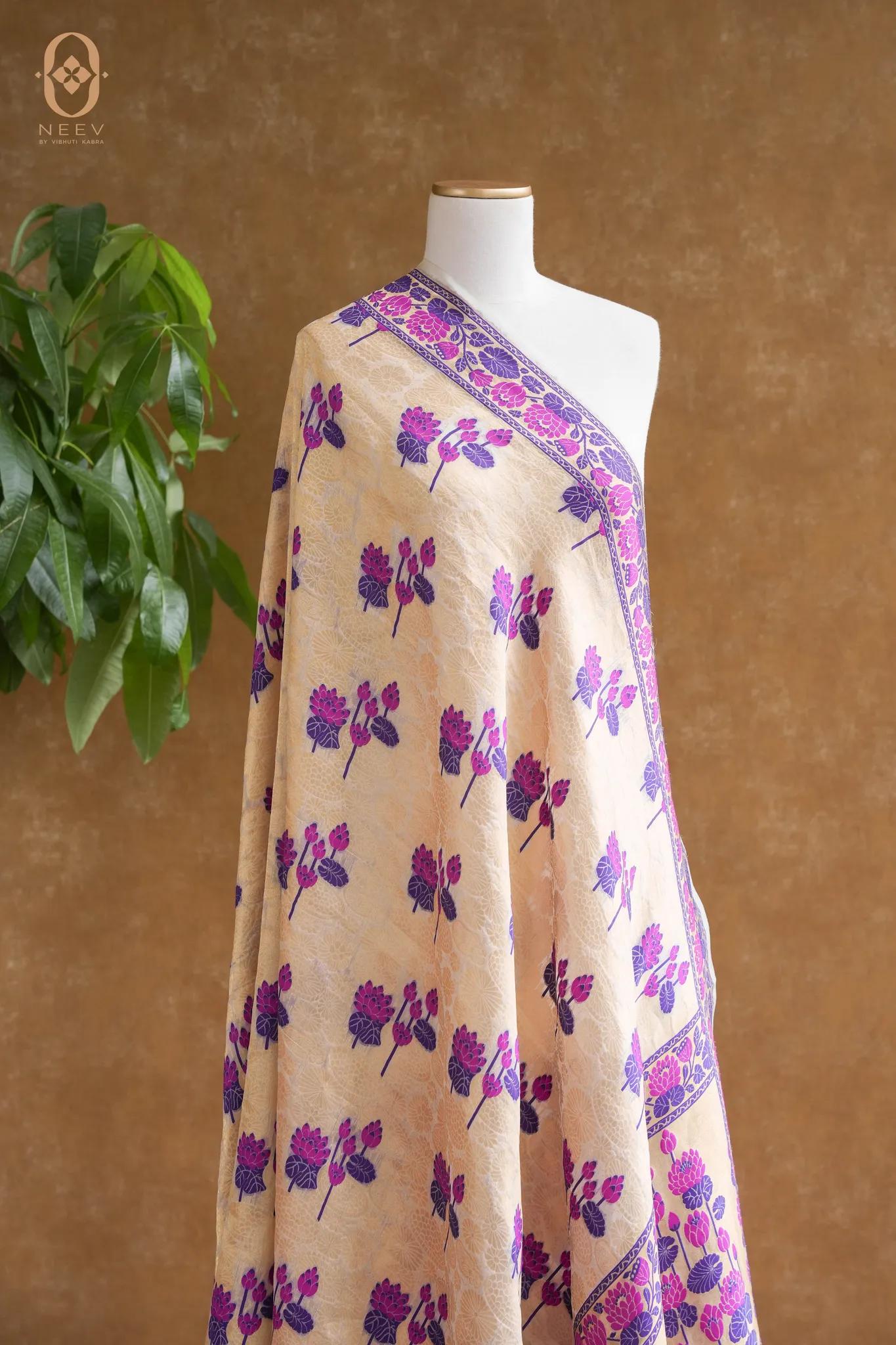 Kora Silk Multi Meenakari Dupatta