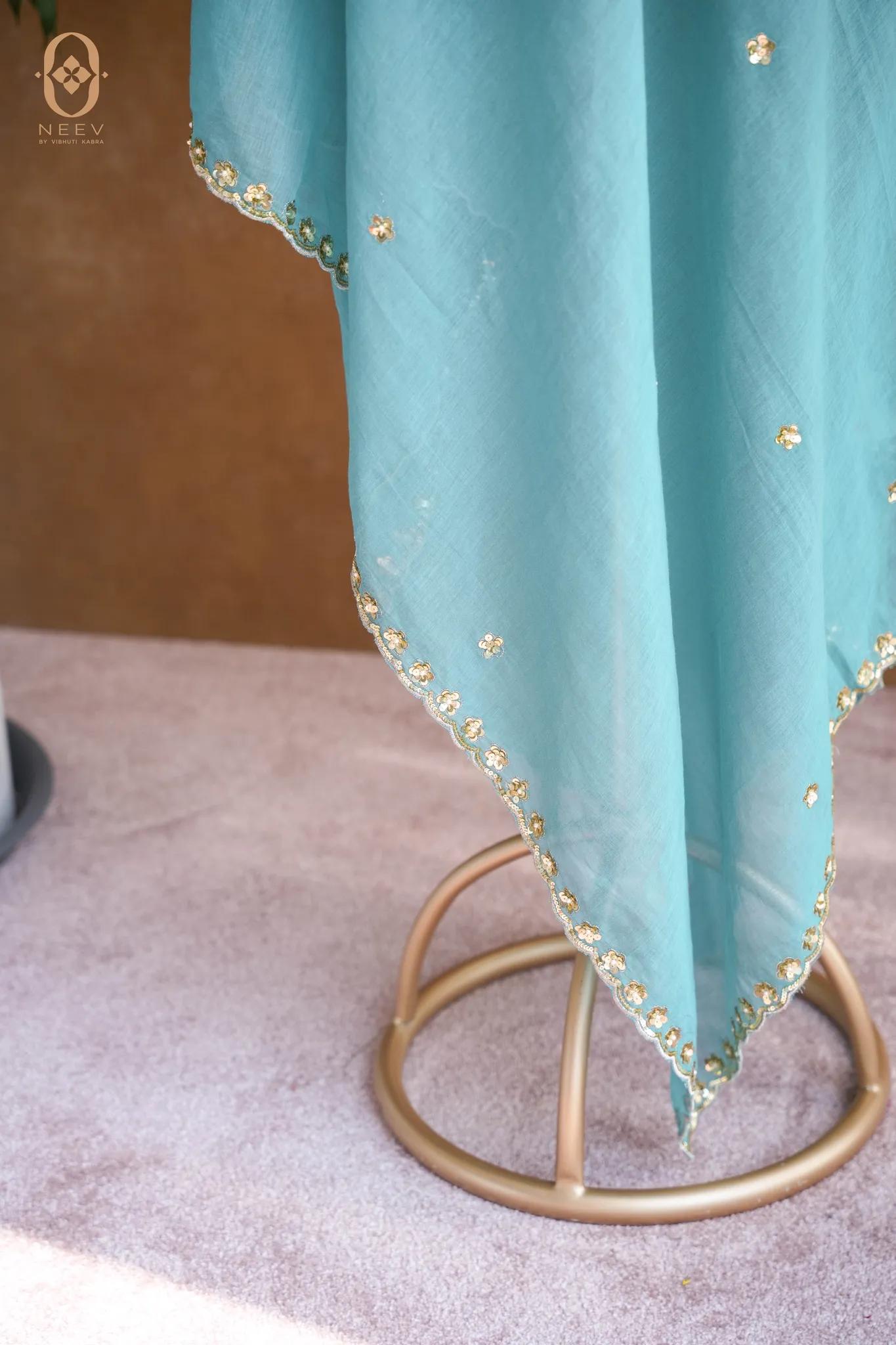 Daisy Mul Tissue Handwork Dupatta