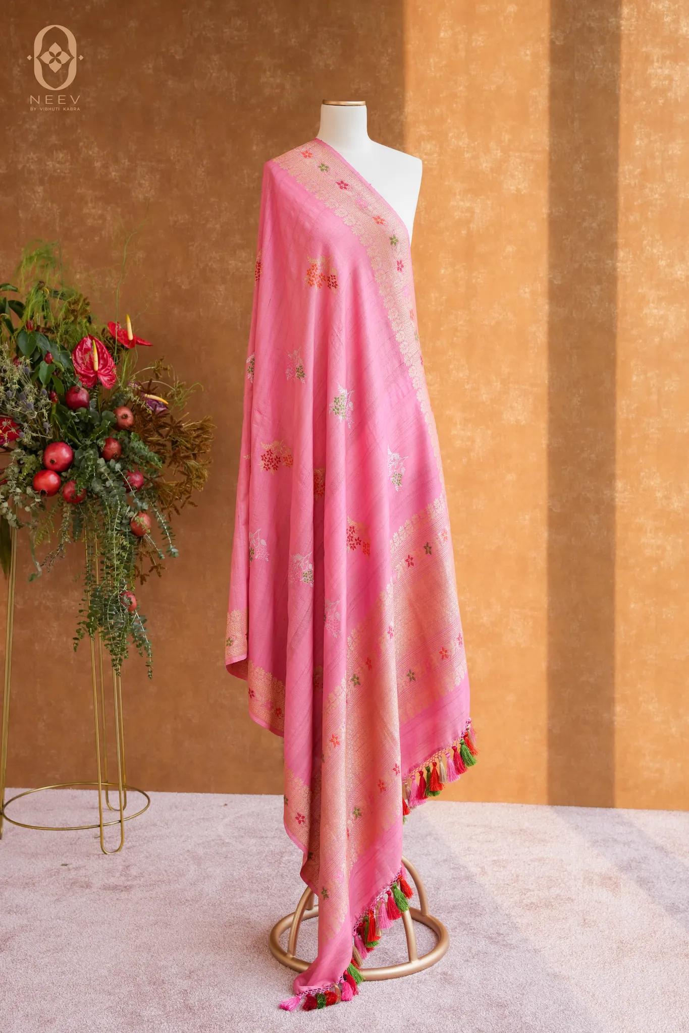 Tassar Silk Meenakari Dupatta
