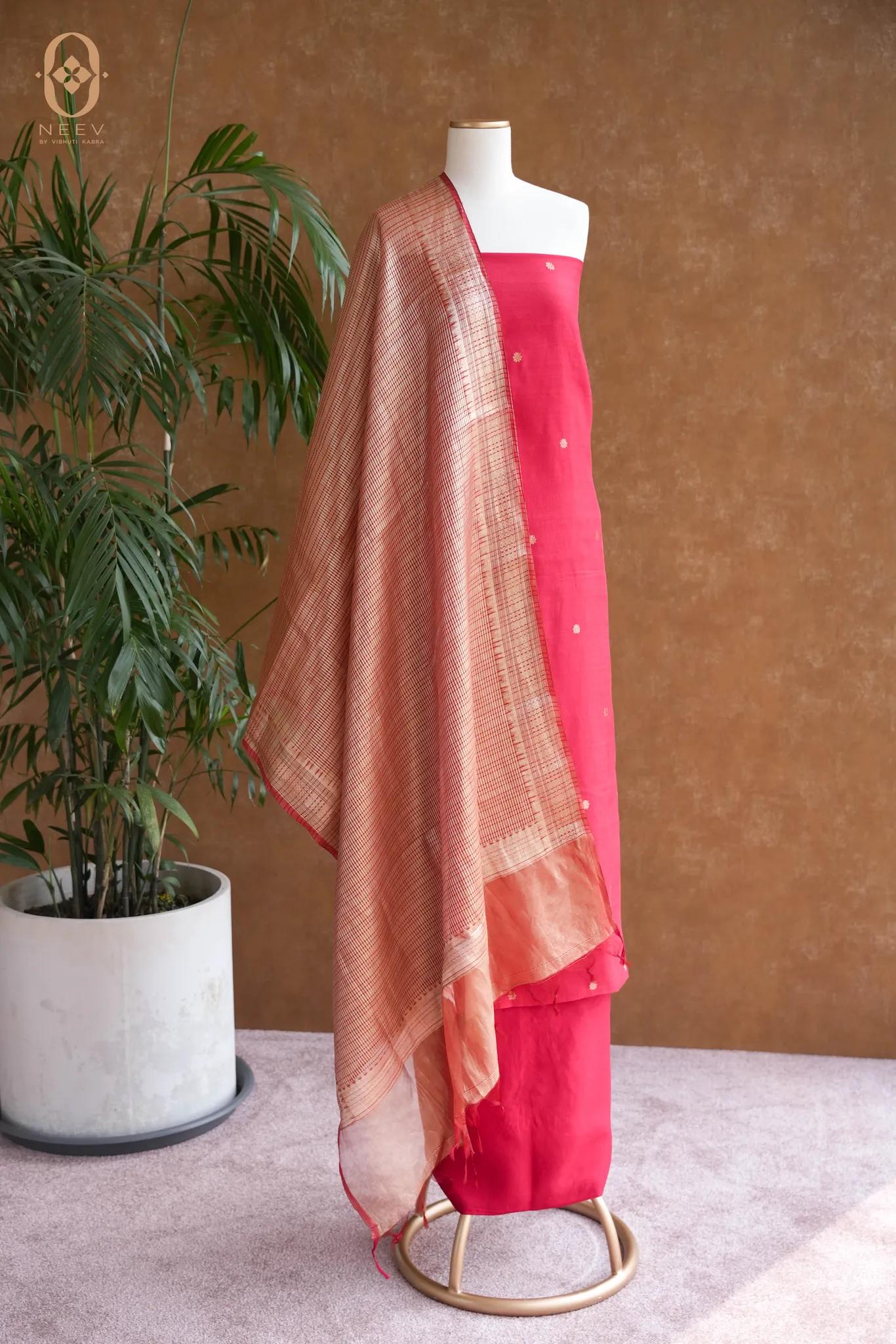 Sindoori Rang Chinia Tissue Suit Set