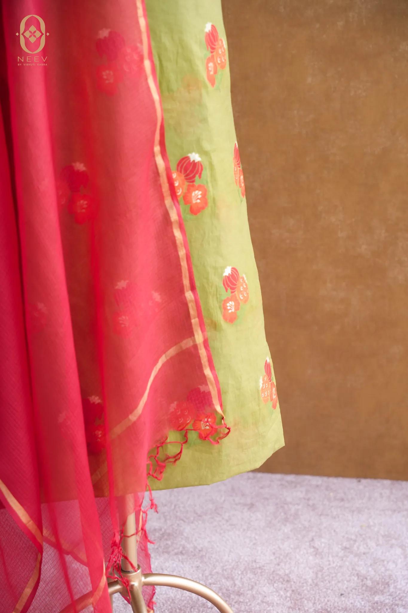 The Sacred Garden- Chanderi Cotton Anar Suit Set