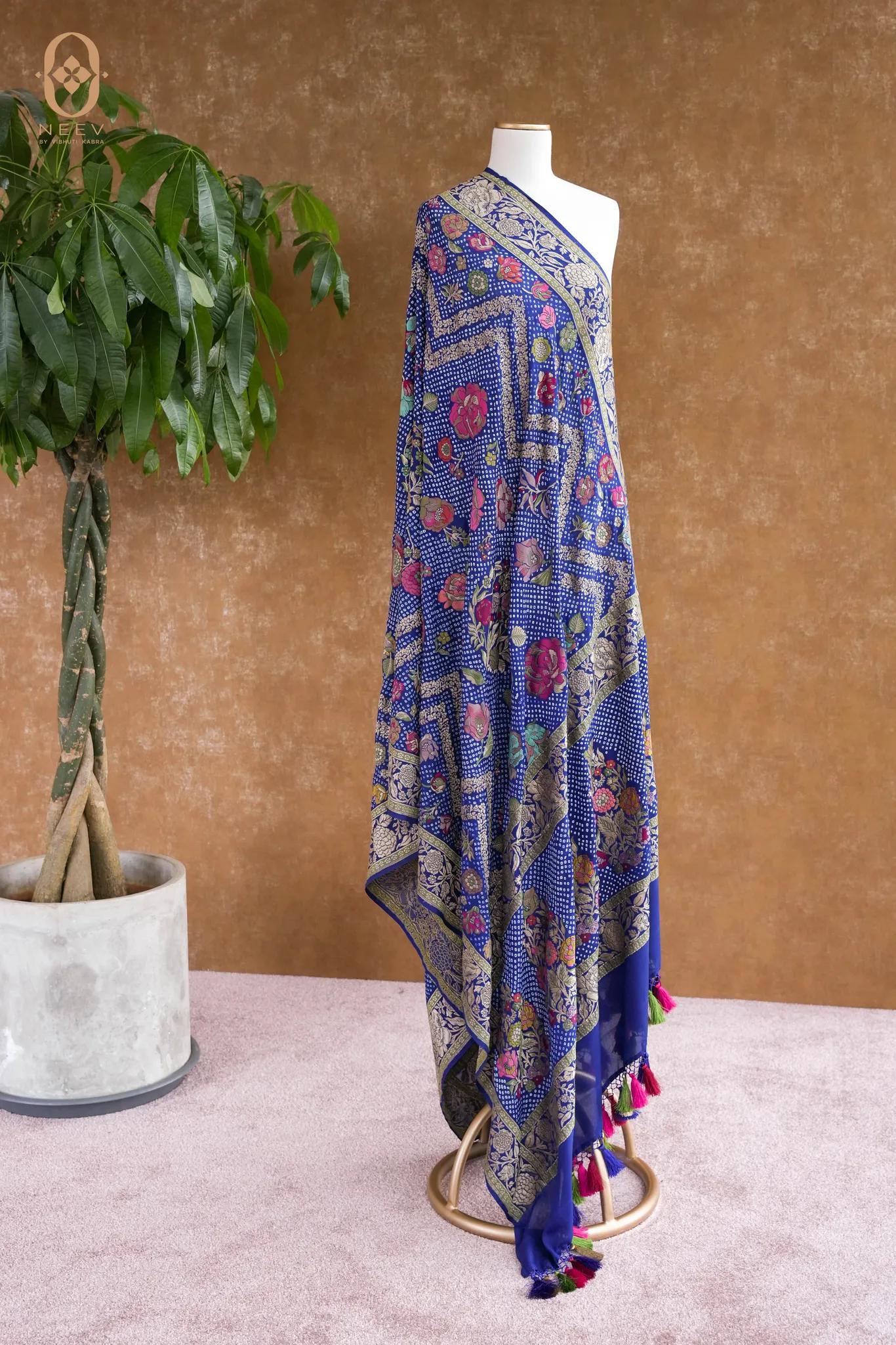 Georgette Meenakari Bandhani Dupatta